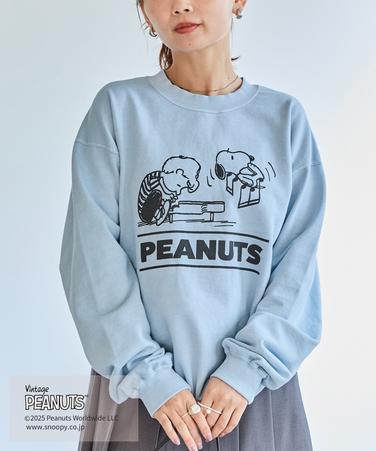 【PEANUTS / SNOOPY】別注 music sweat スヌーピーロゴスウェット