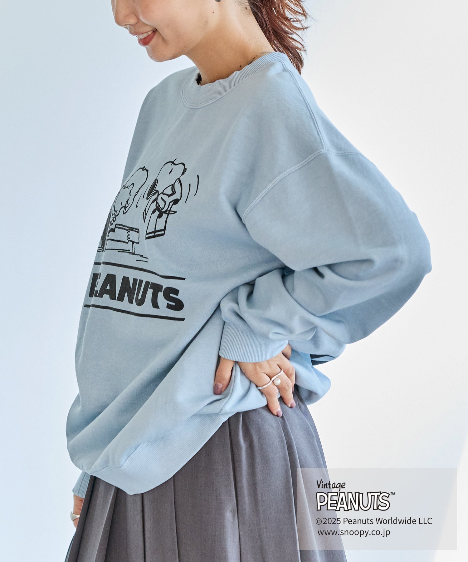 【PEANUTS / SNOOPY】別注 music sweat スヌーピーロゴスウェット