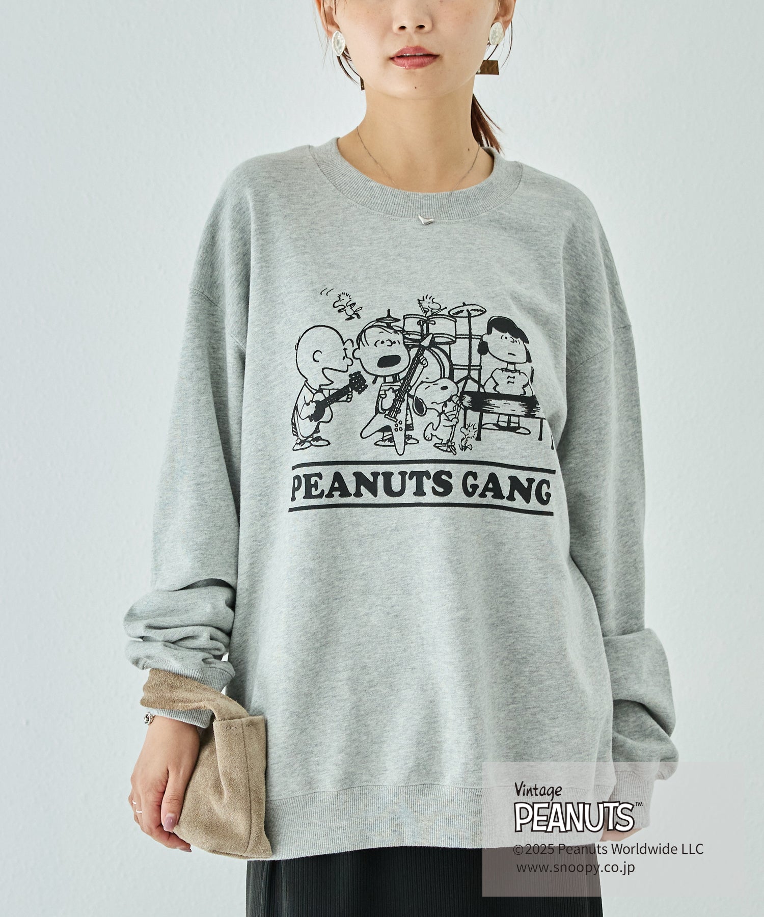 【PEANUTS / SNOOPY】別注 music sweat スヌーピーロゴスウェット
