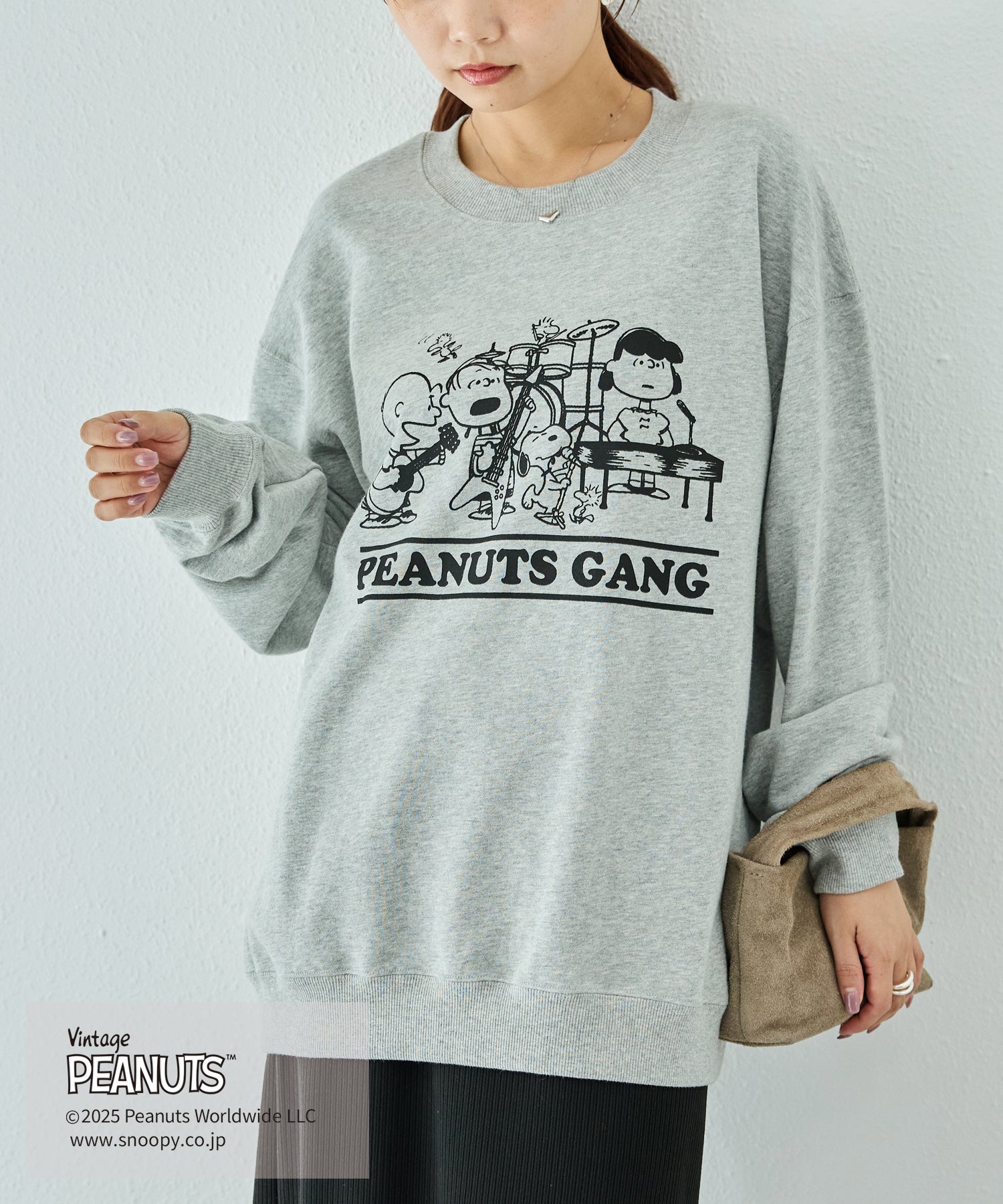 【PEANUTS / SNOOPY】別注 music sweat スヌーピーロゴスウェット