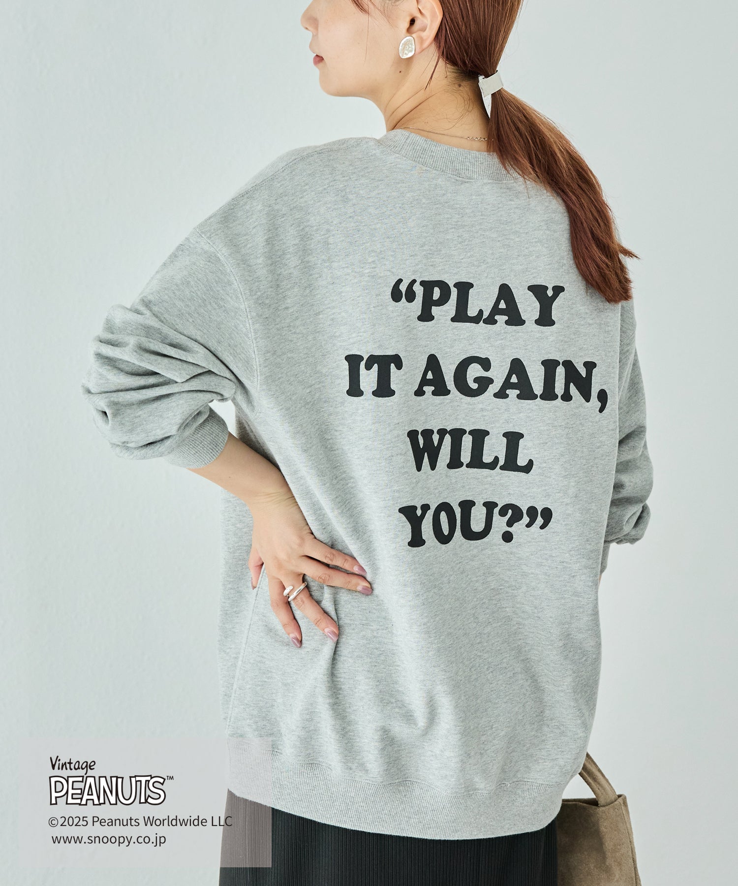 【PEANUTS / SNOOPY】別注 music sweat スヌーピーロゴスウェット