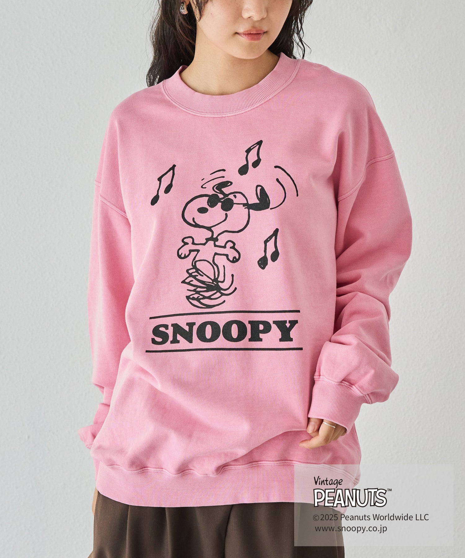 【PEANUTS / SNOOPY】別注 music sweat スヌーピーロゴスウェット
