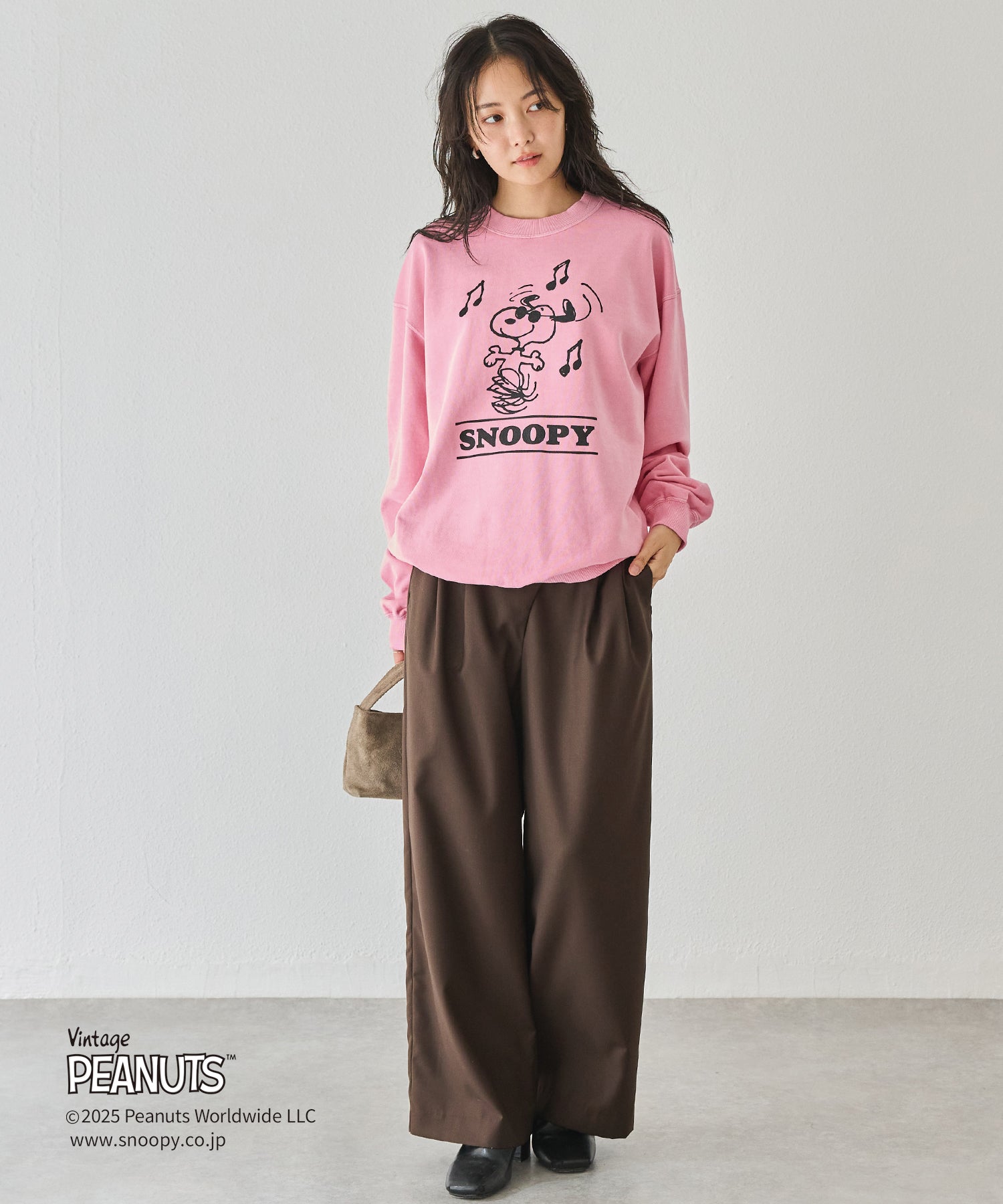 【PEANUTS / SNOOPY】別注 music sweat スヌーピーロゴスウェット