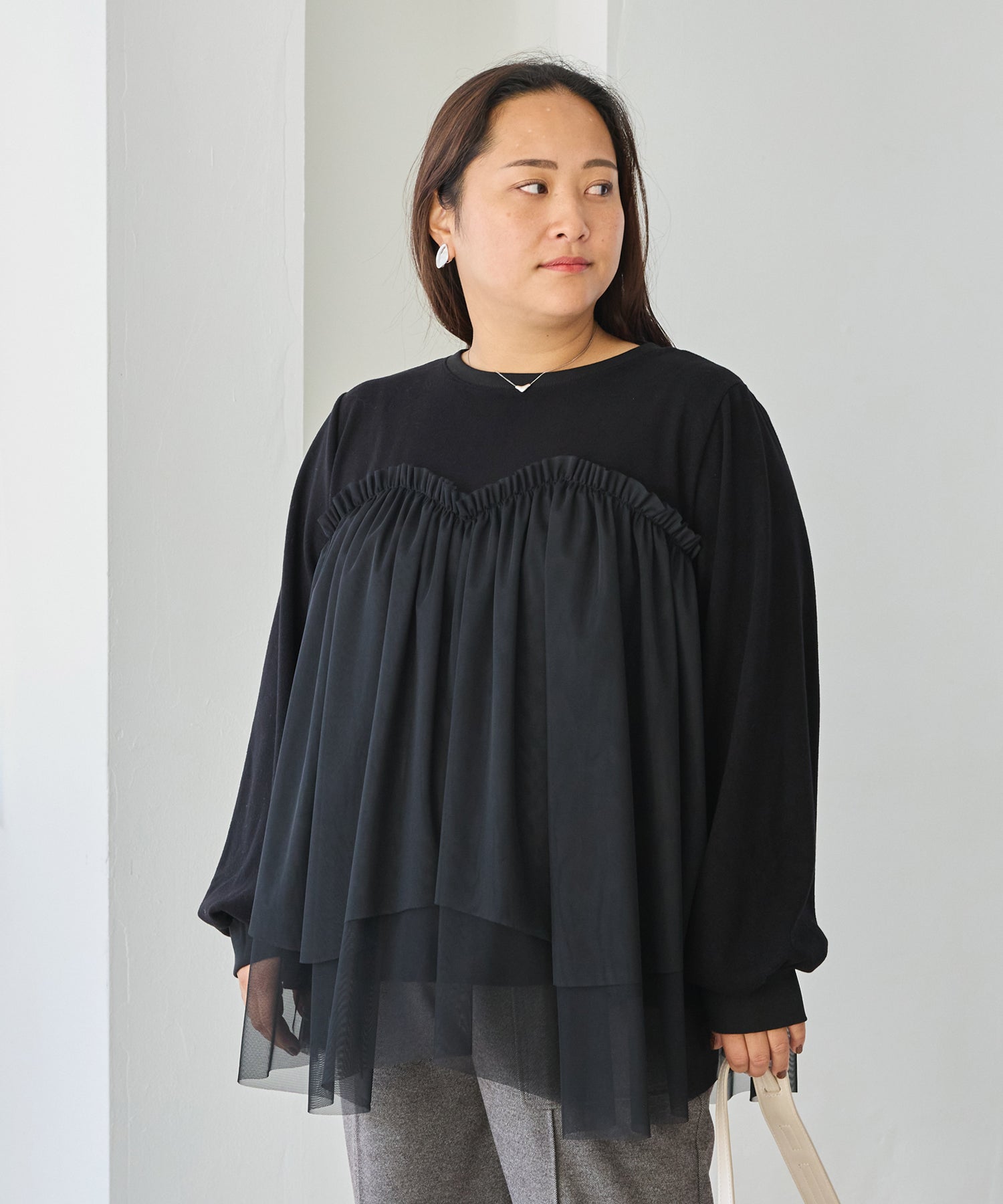 ブラック　model:161cm 着用サイズ:3L