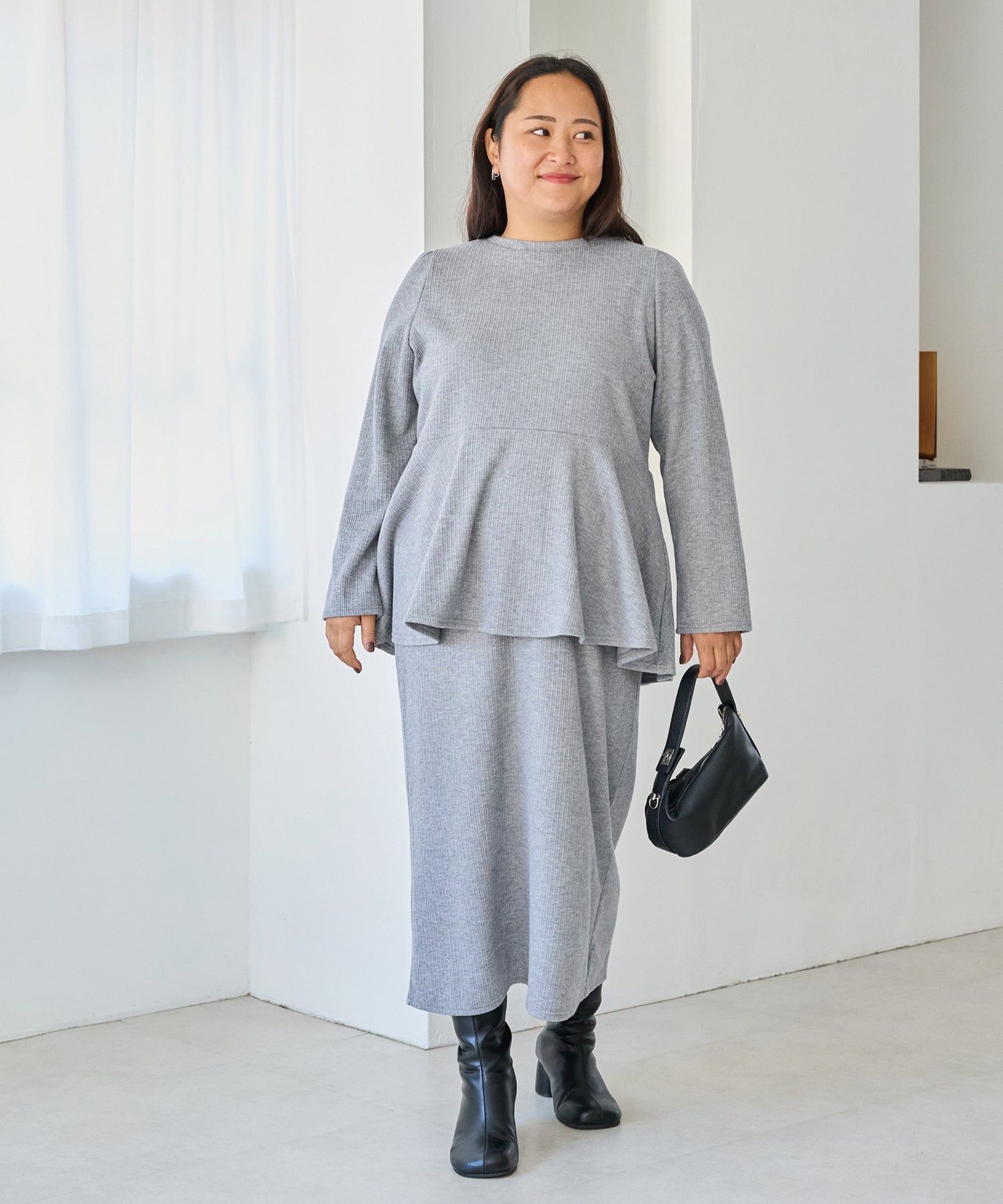 グレー　model:161cm 着用サイズ:3L