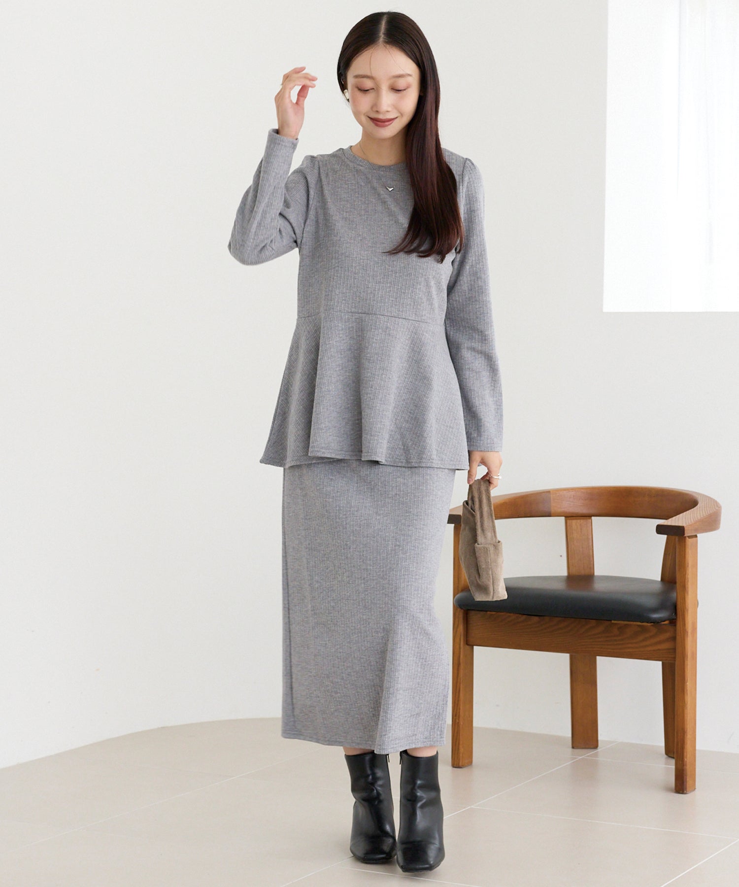 グレー　model:160cm 着用サイズ:M