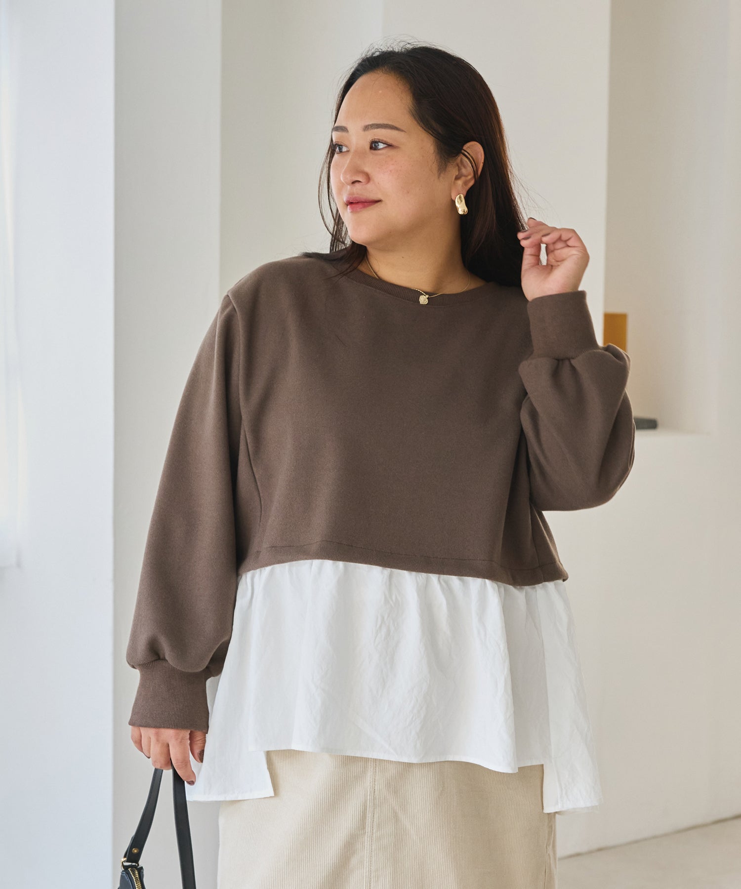 ブラウン　model:161cm 着用サイズ:3L