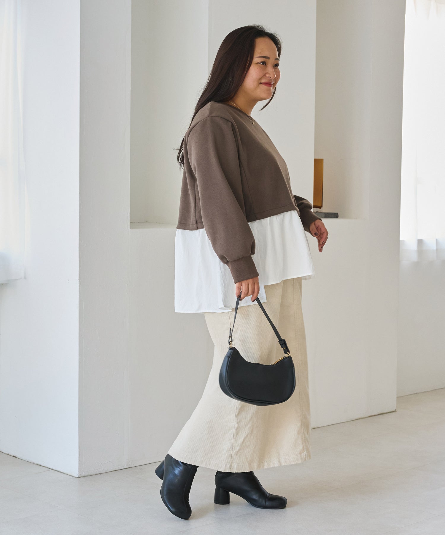 ブラウン　model:161cm 着用サイズ:3L