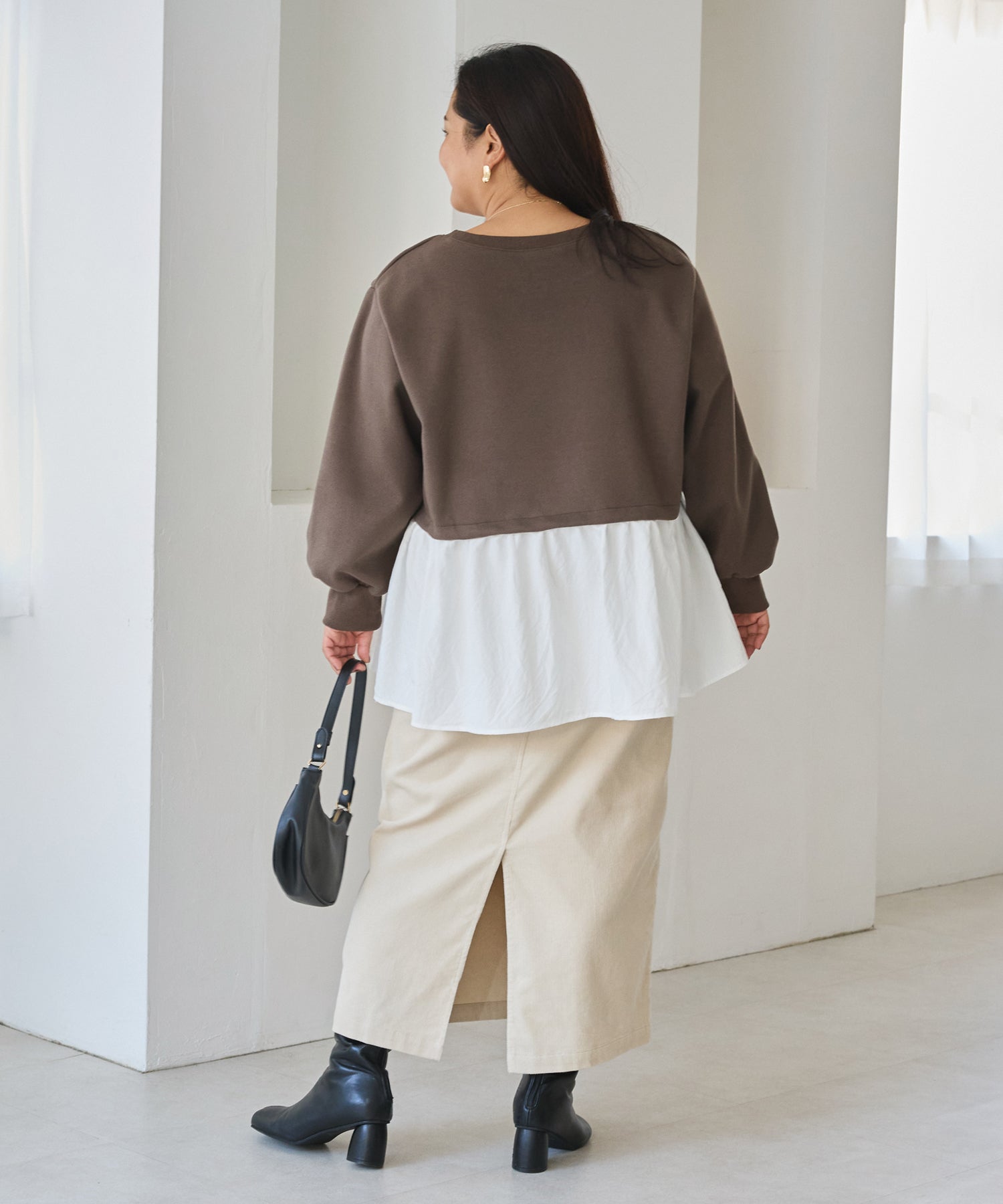 ブラウン　model:161cm 着用サイズ:3L