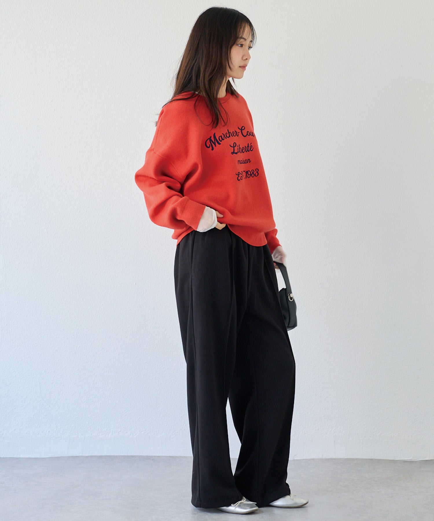 ウールライクカットイージーパンツ