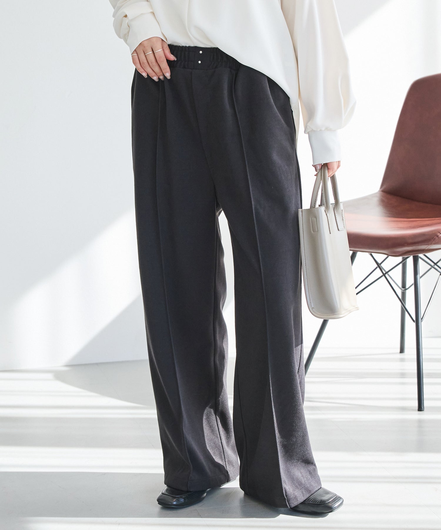 ウールライクカットイージーパンツ