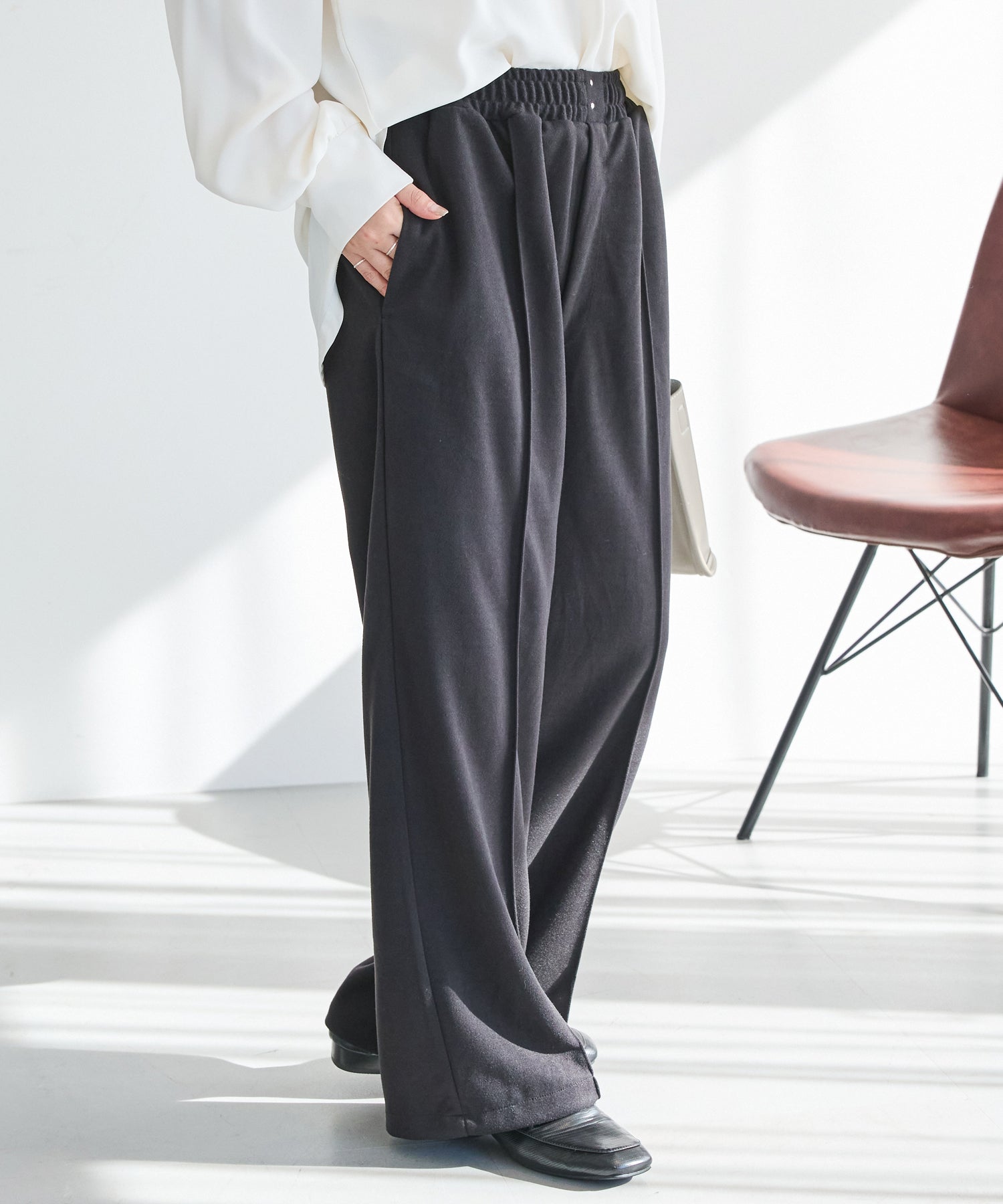 ウールライクカットイージーパンツ