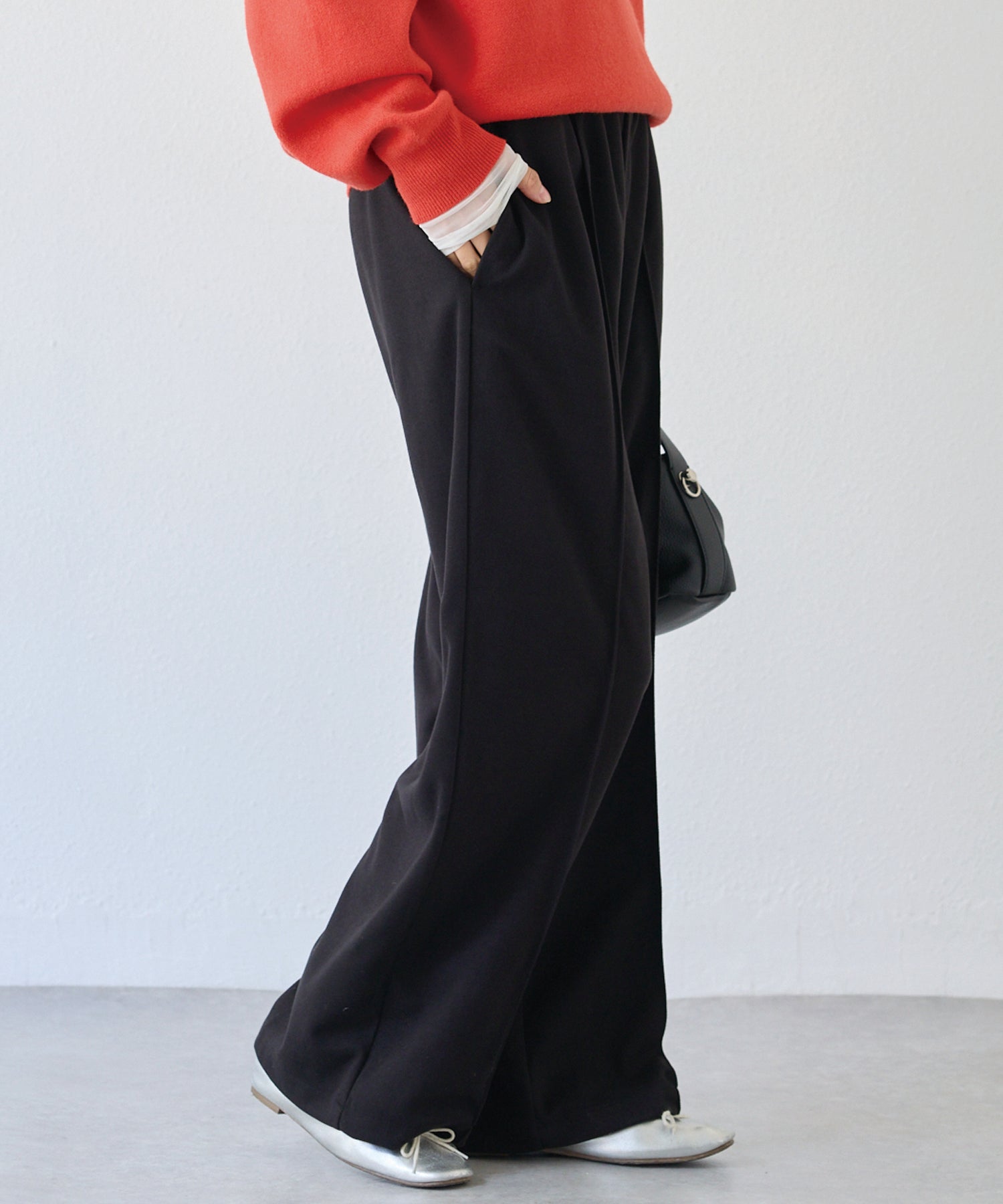 ウールライクカットイージーパンツ