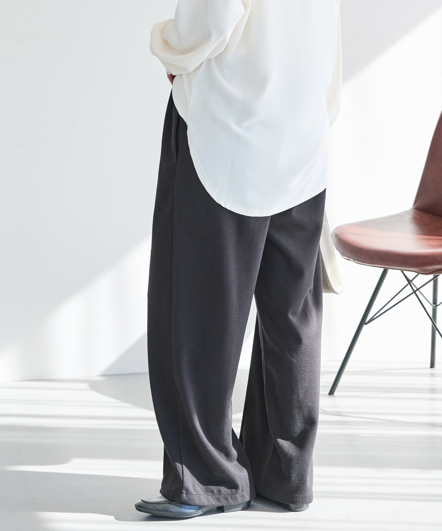 ウールライクカットイージーパンツ