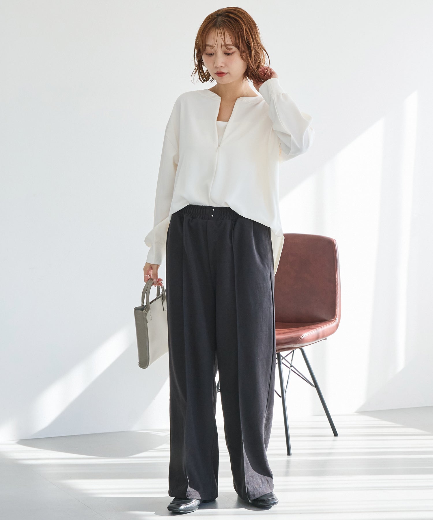 ウールライクカットイージーパンツ