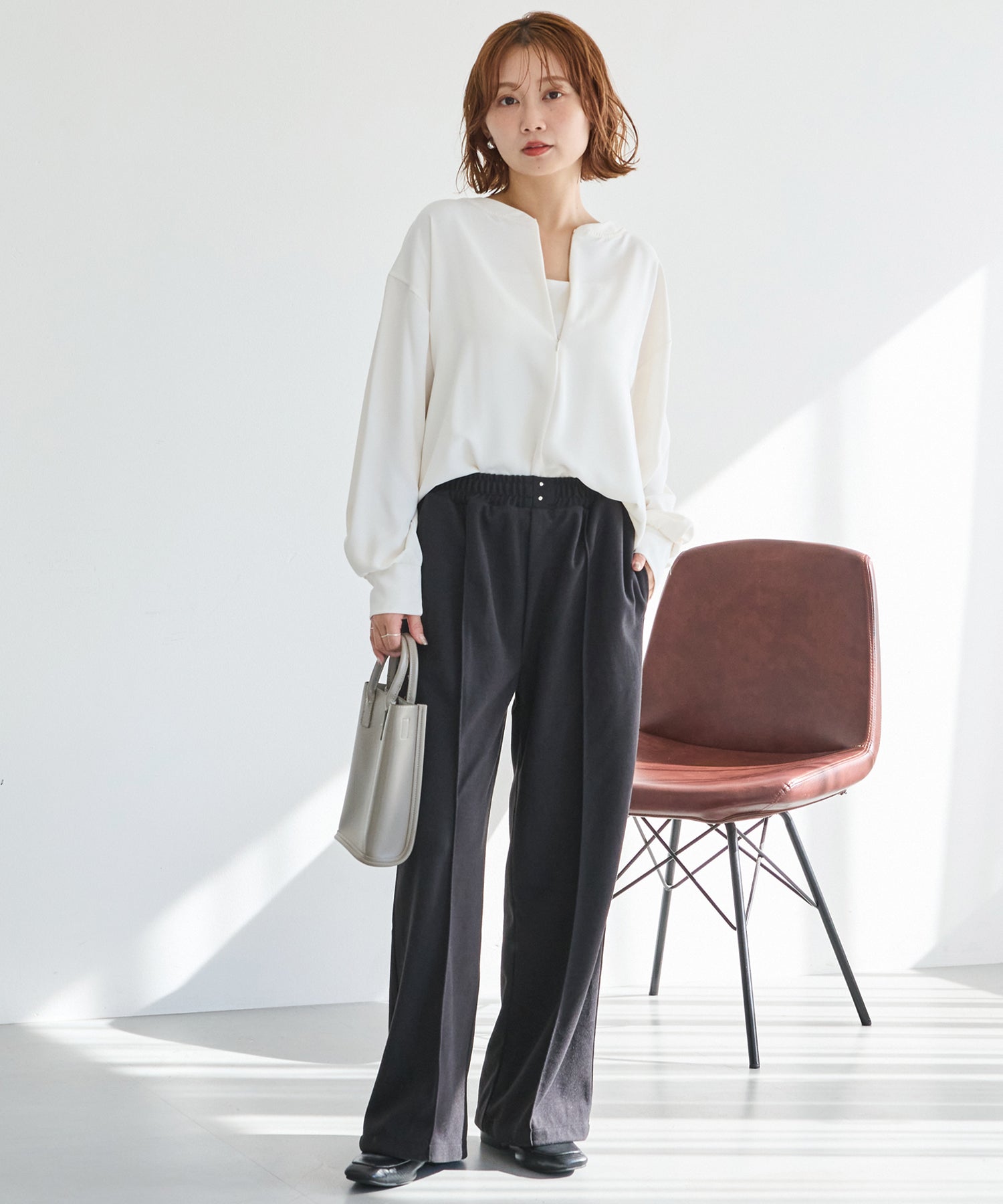 ウールライクカットイージーパンツ