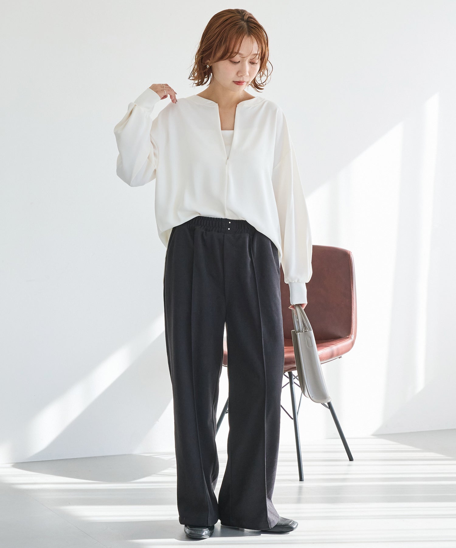 ウールライクカットイージーパンツ