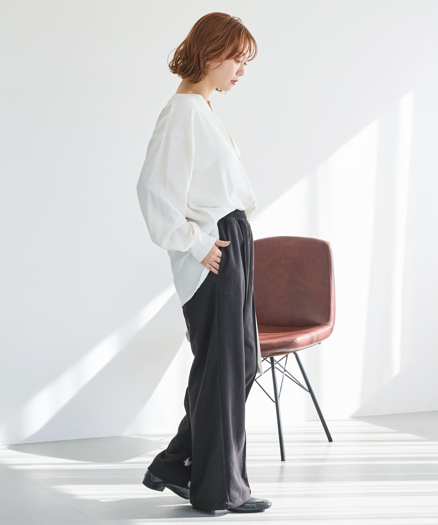 ウールライクカットイージーパンツ