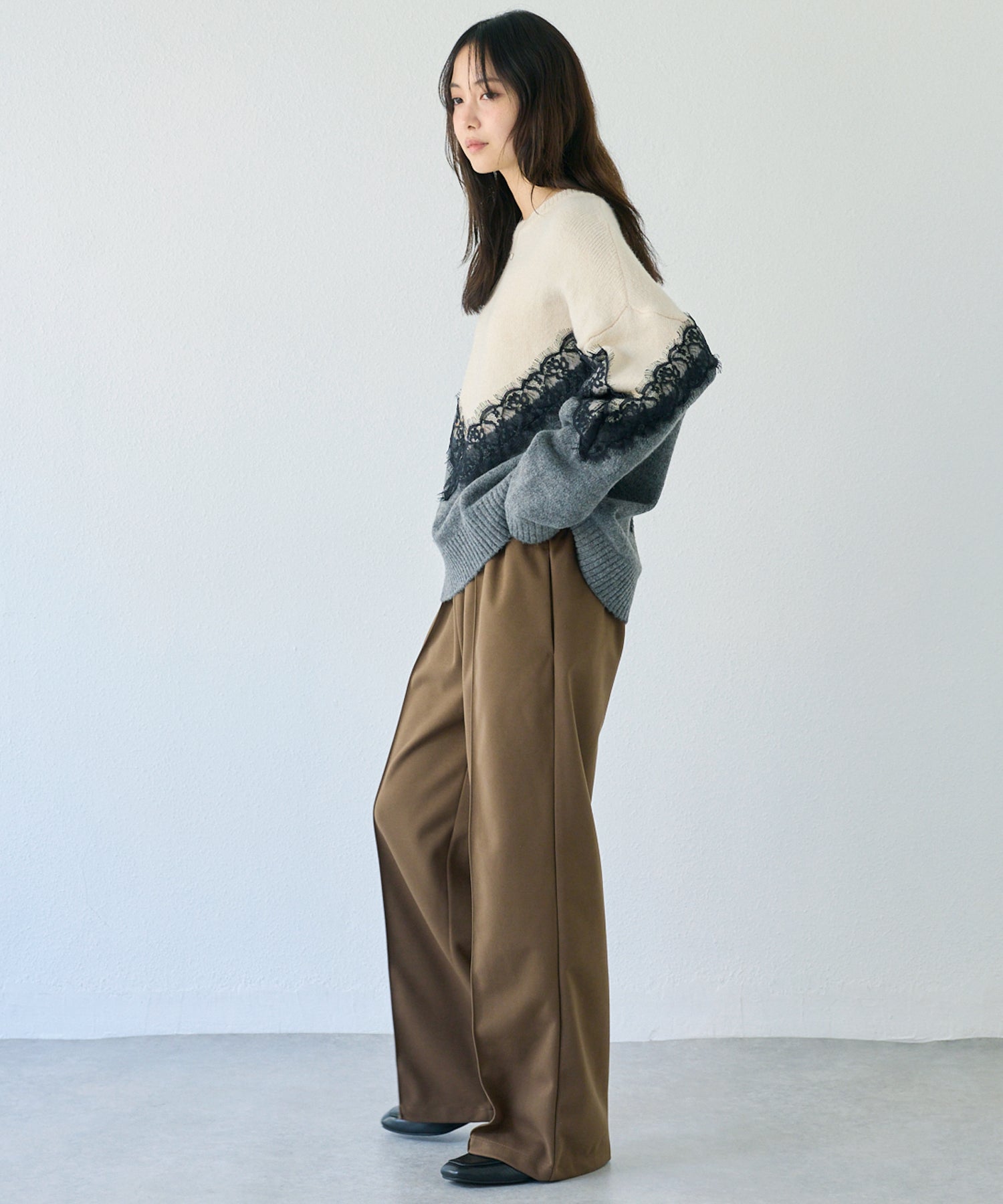 ウールライクカットイージーパンツ