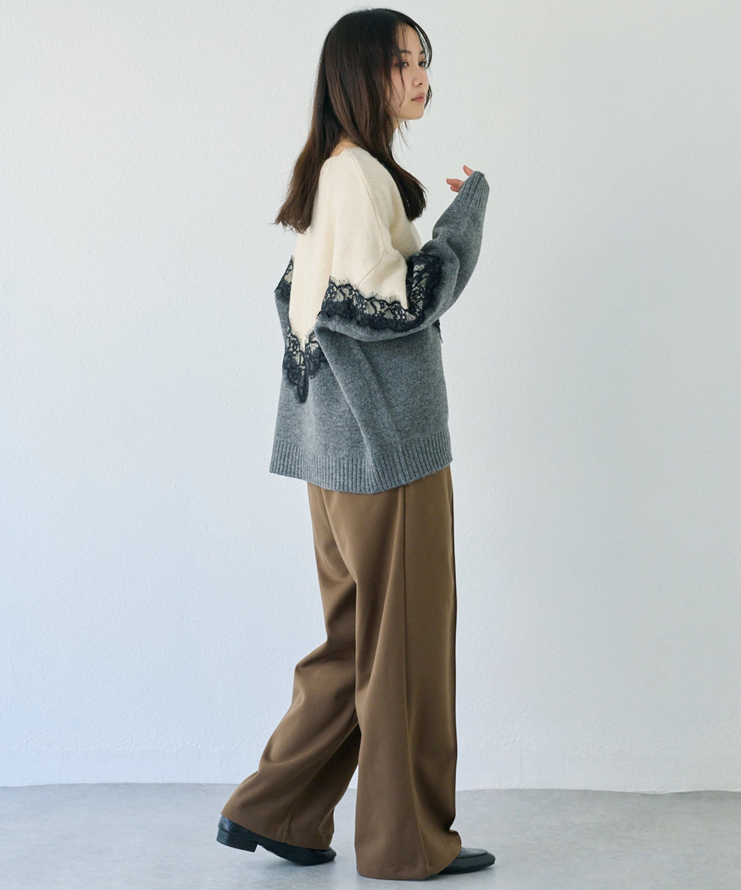 ウールライクカットイージーパンツ