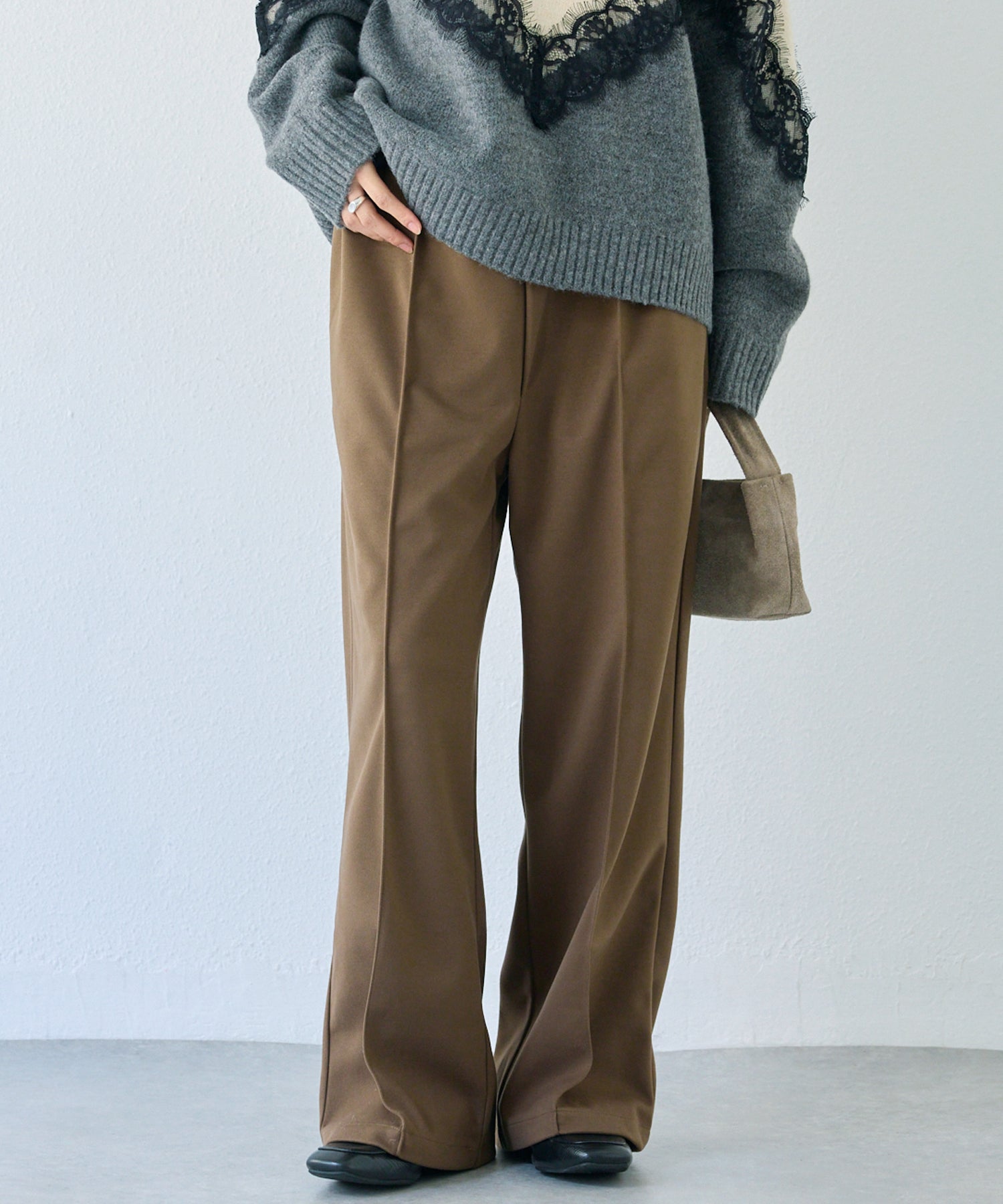 ウールライクカットイージーパンツ