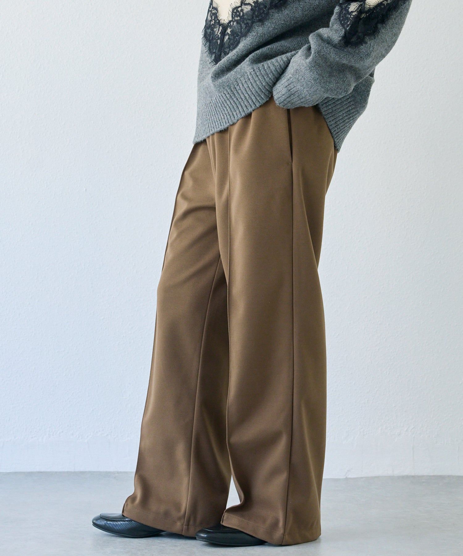 ウールライクカットイージーパンツ