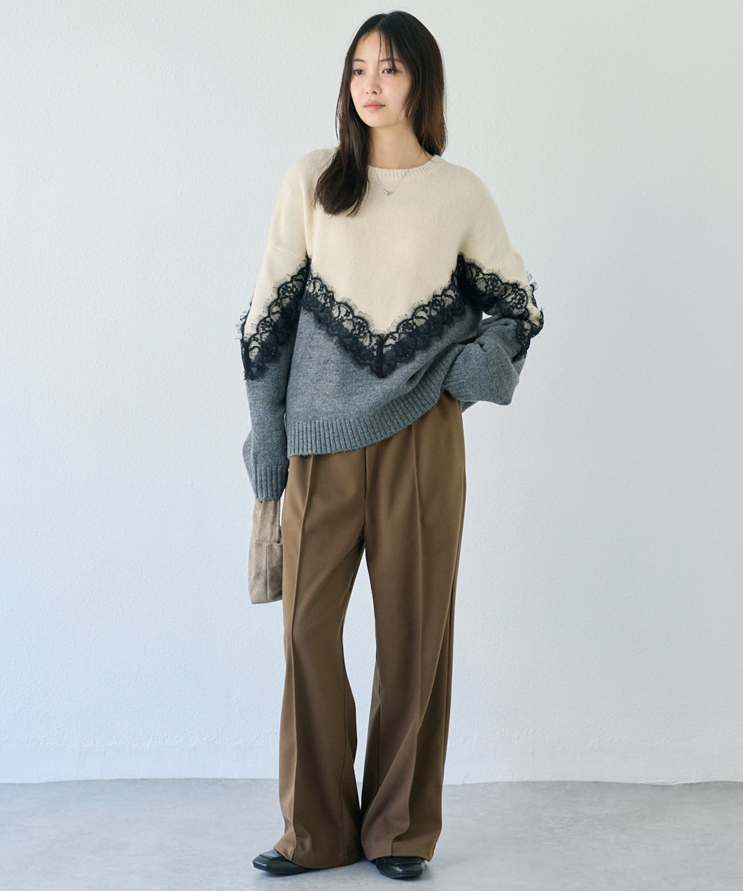 ウールライクカットイージーパンツ