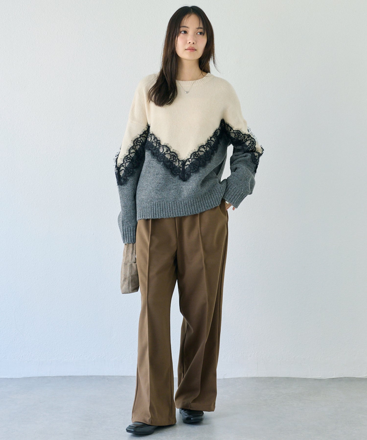 ウールライクカットイージーパンツ