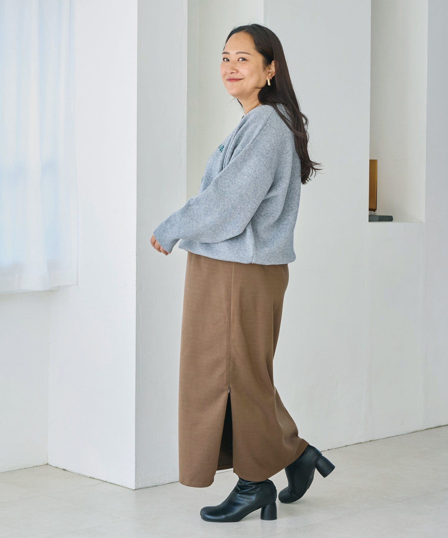 ブラウン　model:161cm 着用サイズ:3L