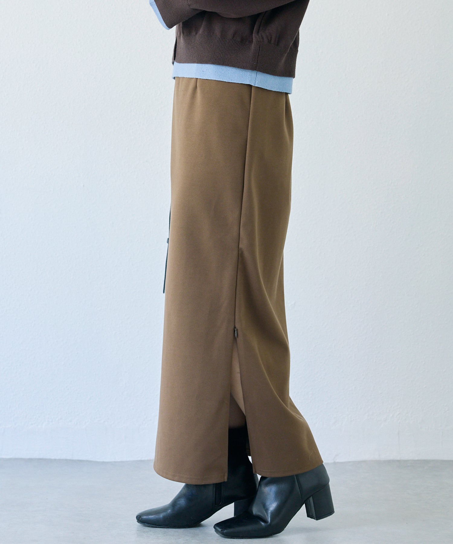 ウールライクカットナロースカート