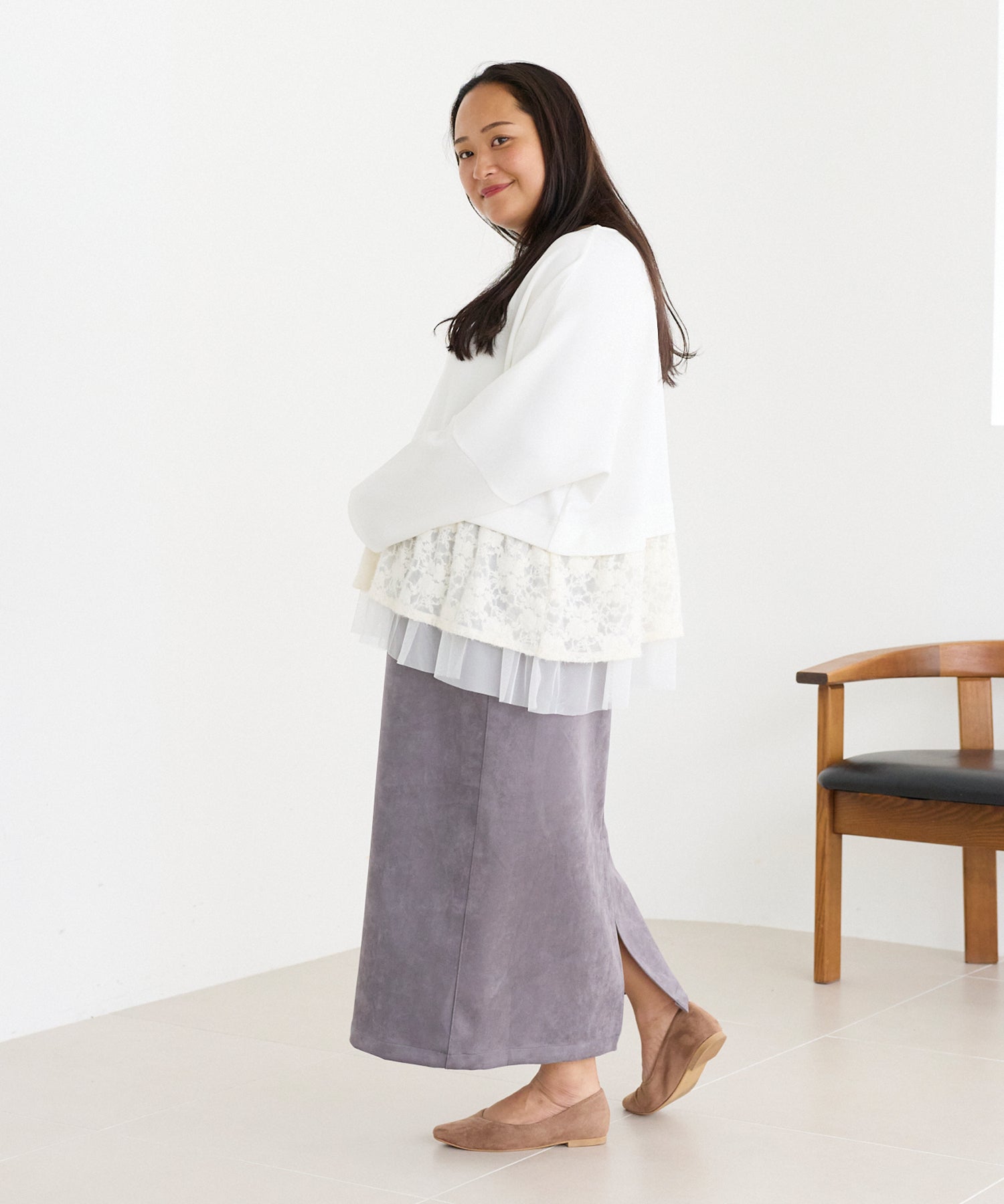 オフホワイト　model:161cm 着用サイズ:3L