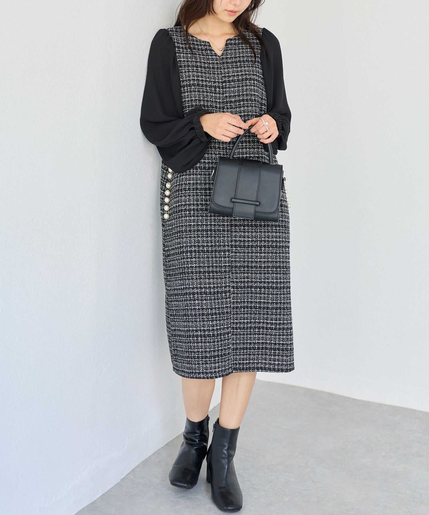 チャコールグレー　model:160cm 着用サイズ:M