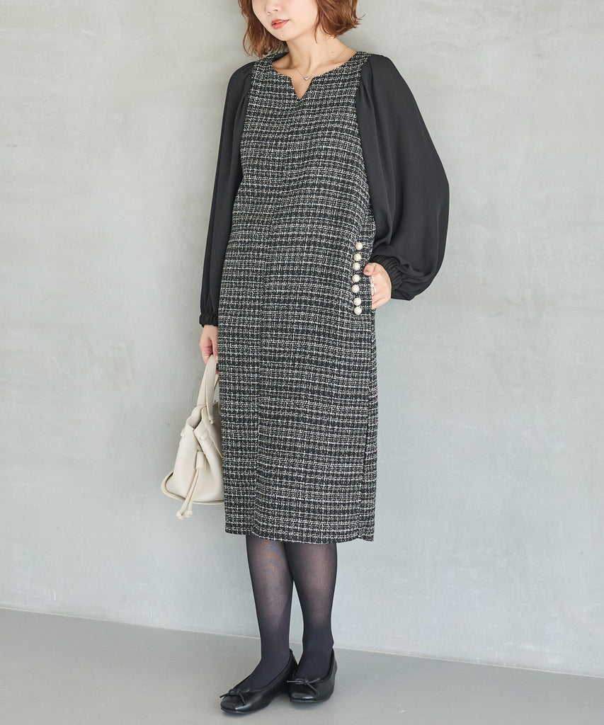 ジャガードタックワンピース | ラビアンジェ-⼤きいサイズのレディース服