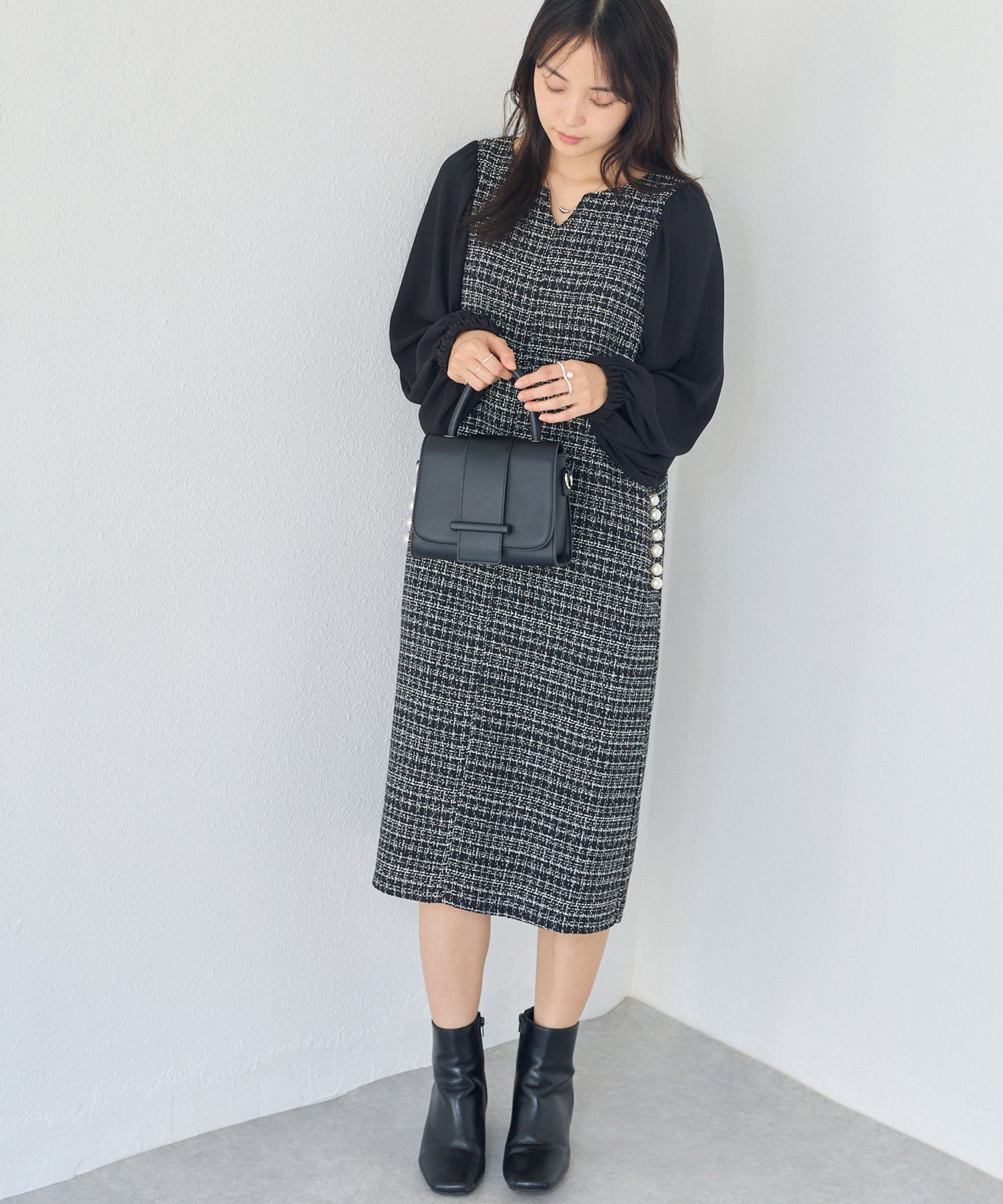 チャコールグレー　model:160cm 着用サイズ:M