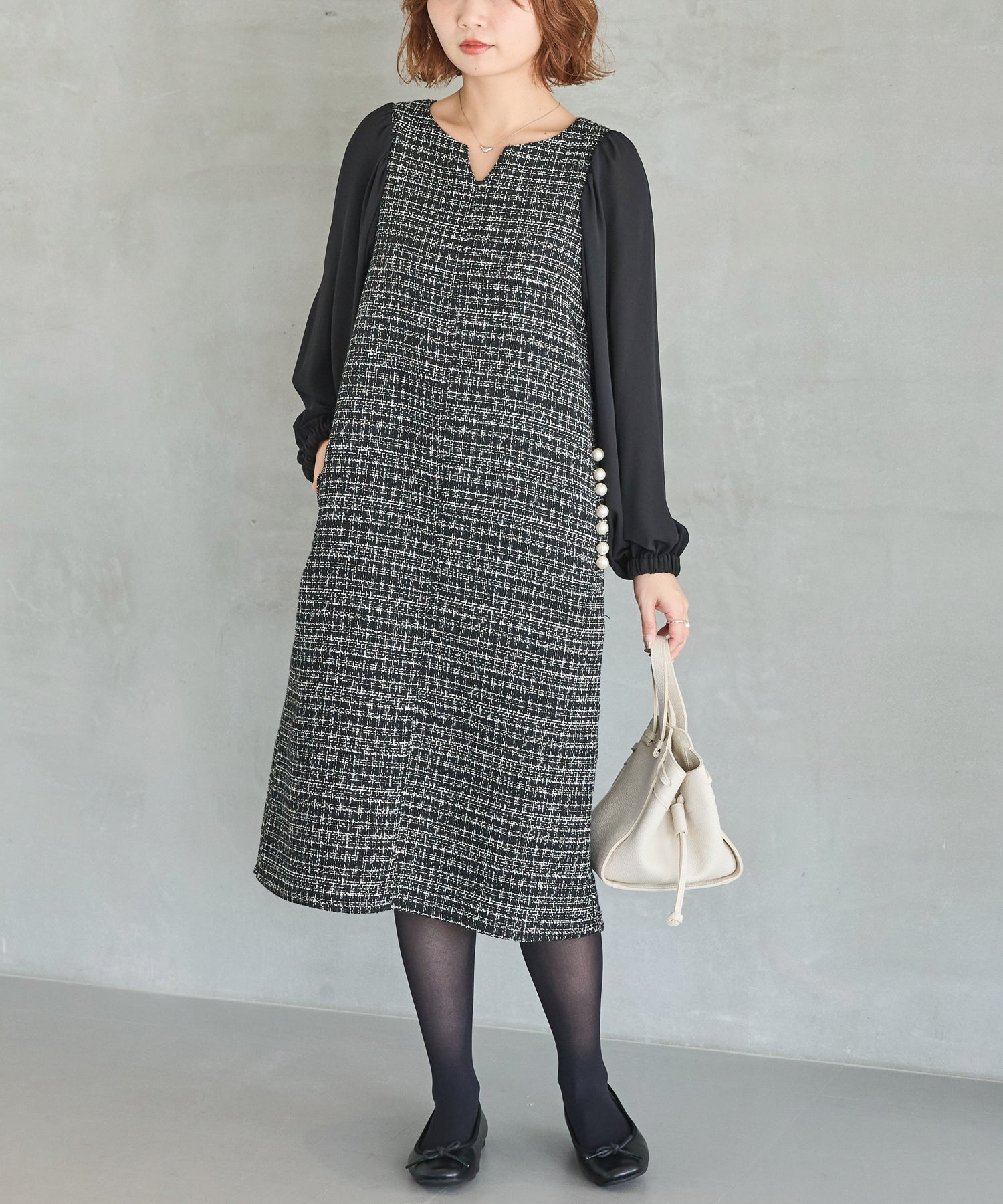 チャコールグレー　model:156cm 着用サイズ:M