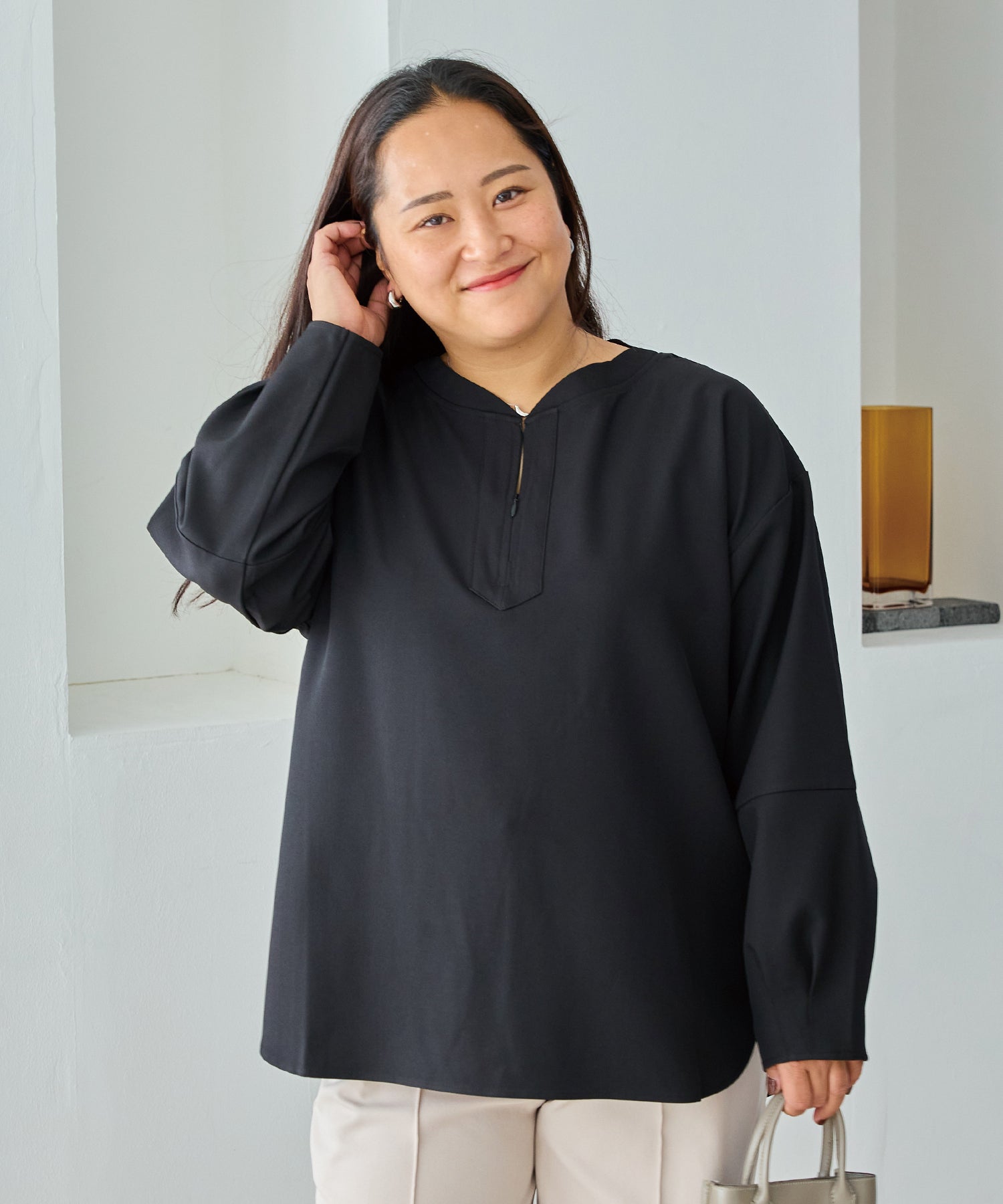 ブラック　model:161cm 着用サイズ:3L