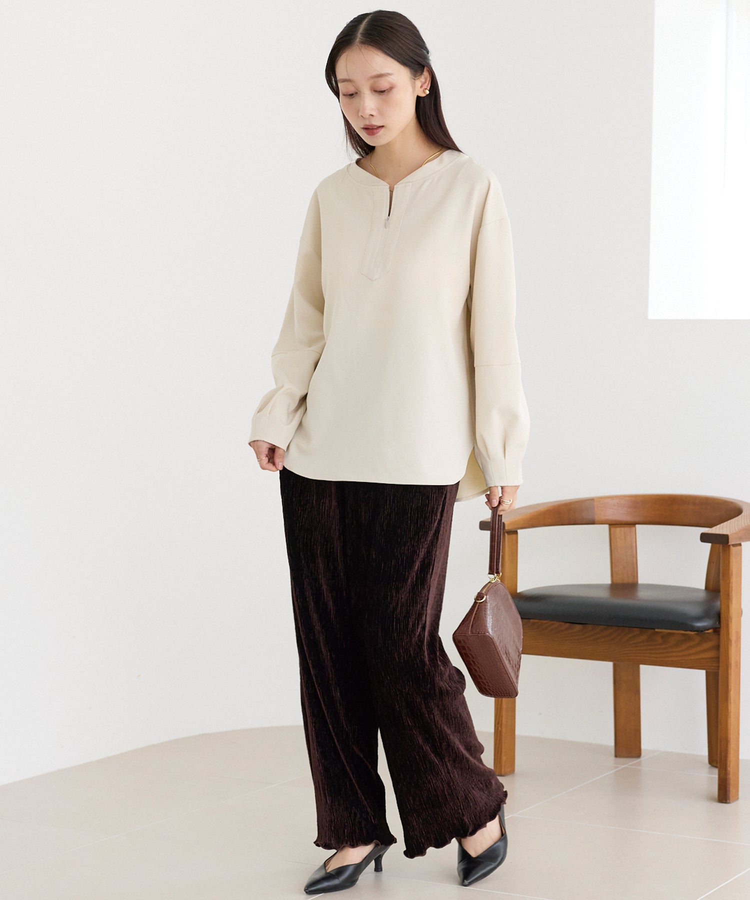 タックスリーブブラウス