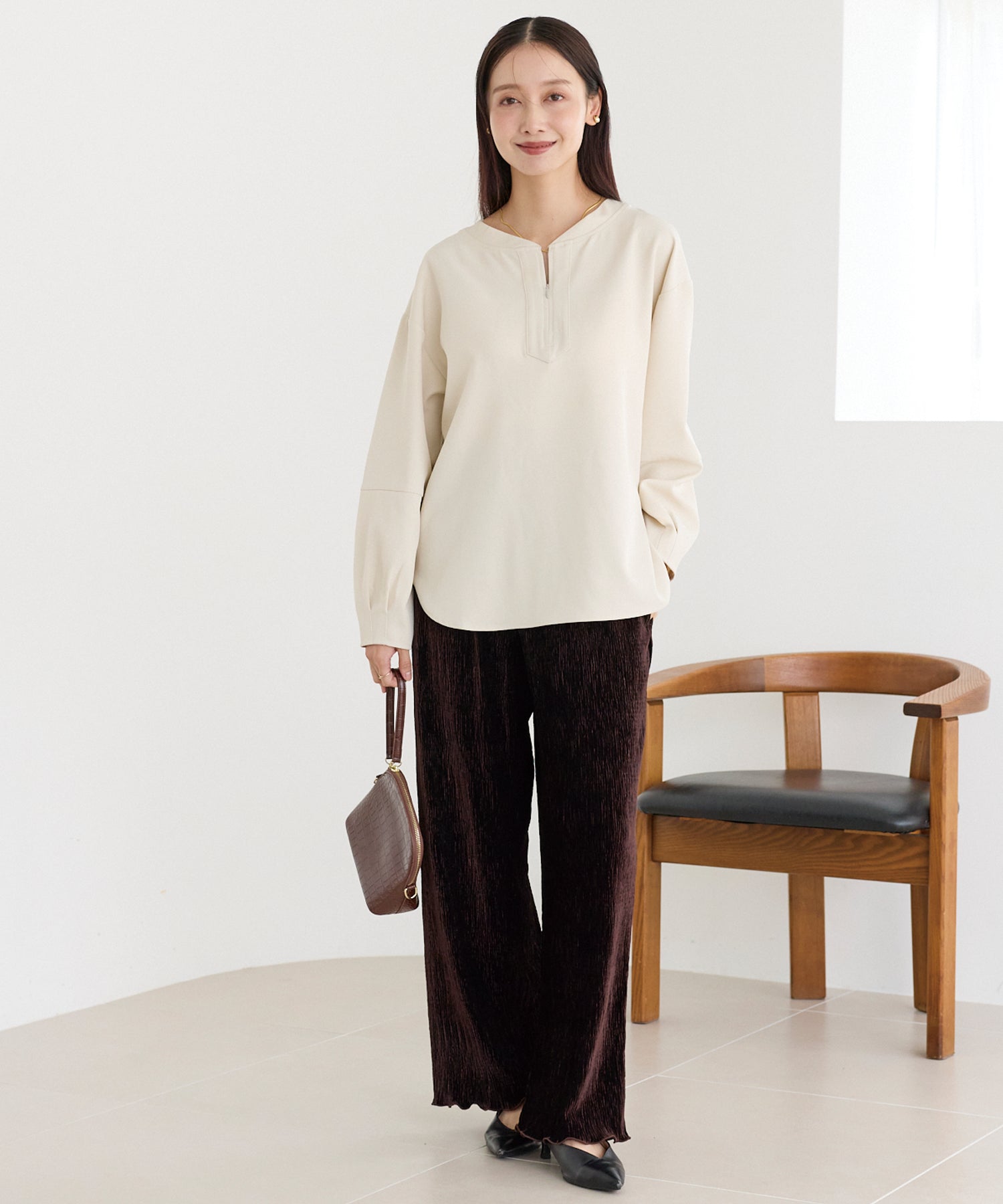 タックスリーブブラウス