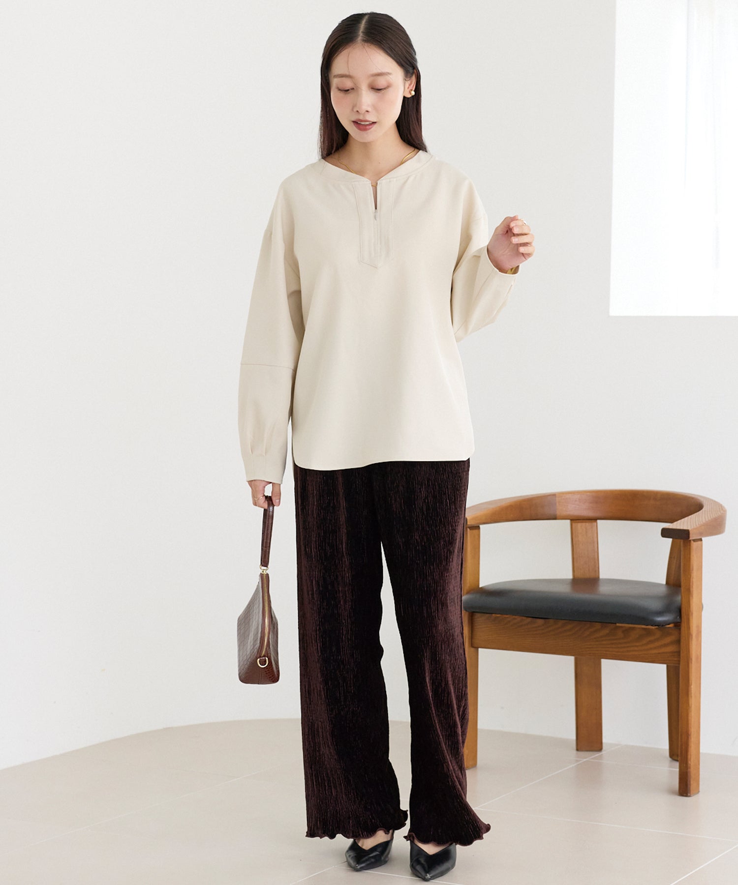 タックスリーブブラウス