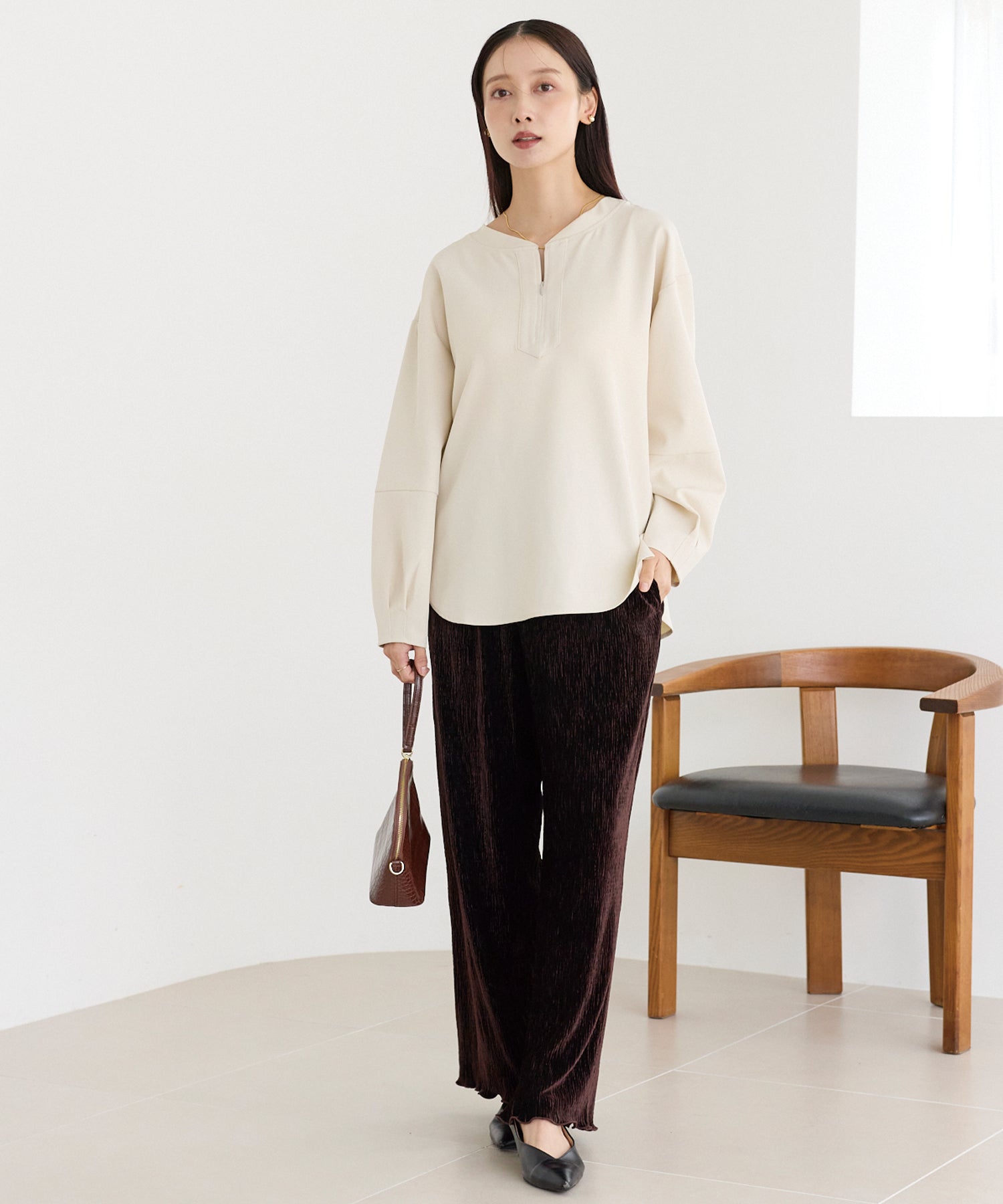 タックスリーブブラウス