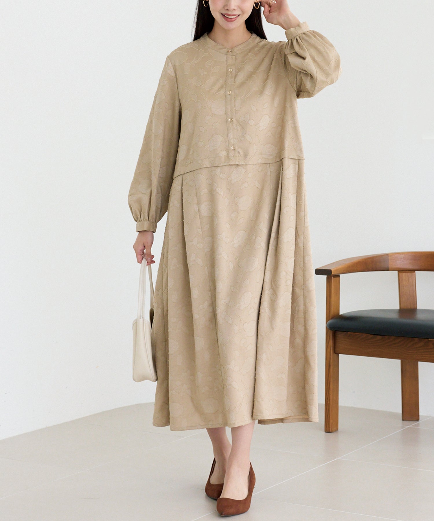 ジャガードタックワンピース