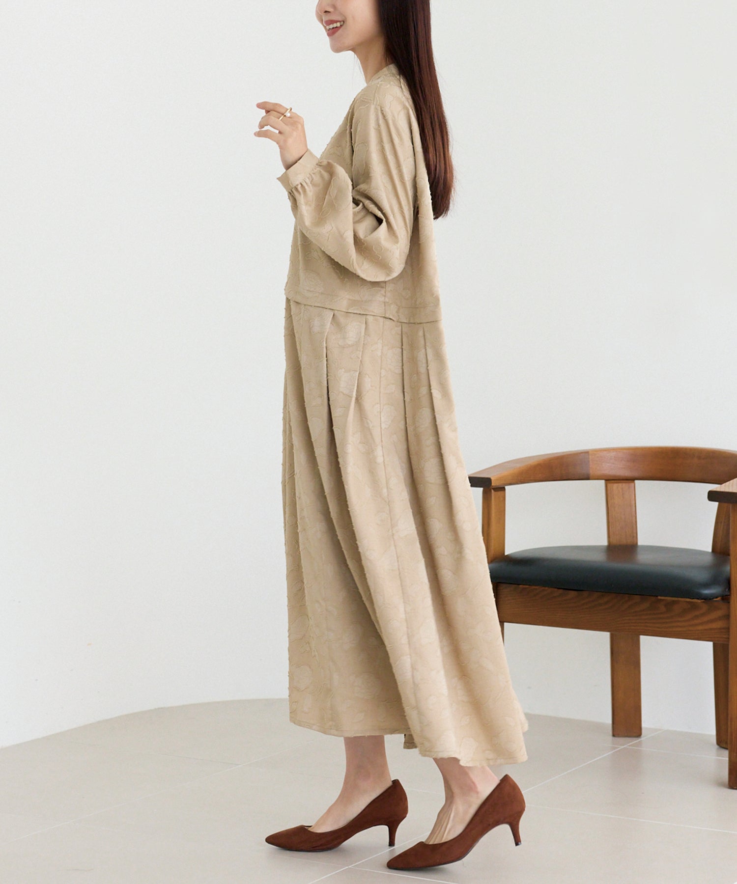 ジャガードタックワンピース