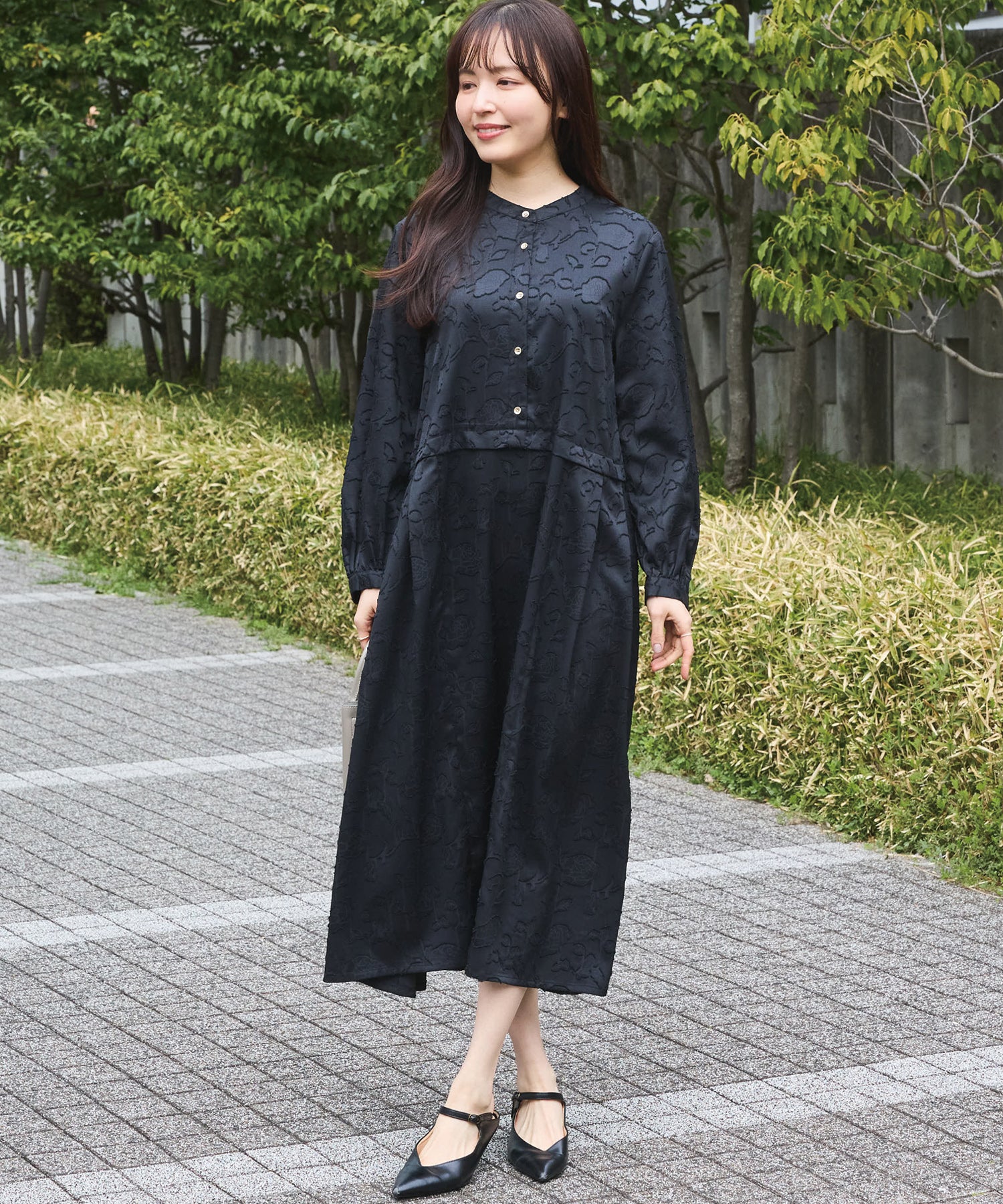 ジャガードタックワンピース | ラビアンジェ-⼤きいサイズのレディース服