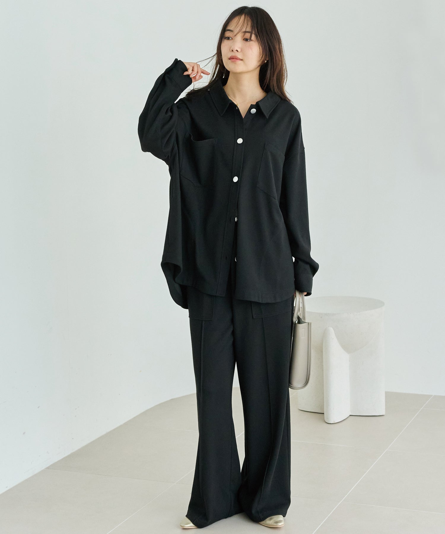 起毛カットソーシャツブルゾン