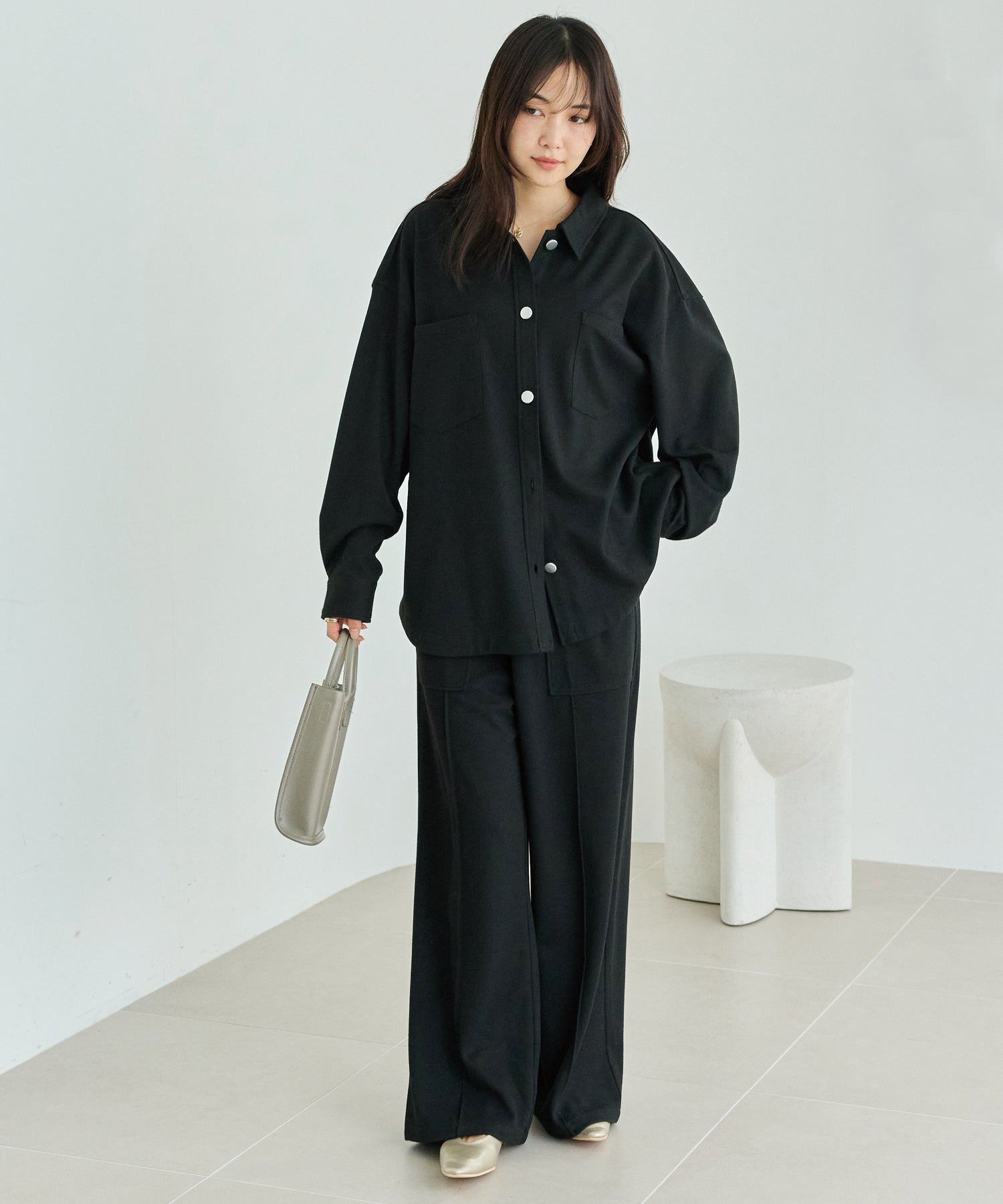 起毛カットソーシャツブルゾン