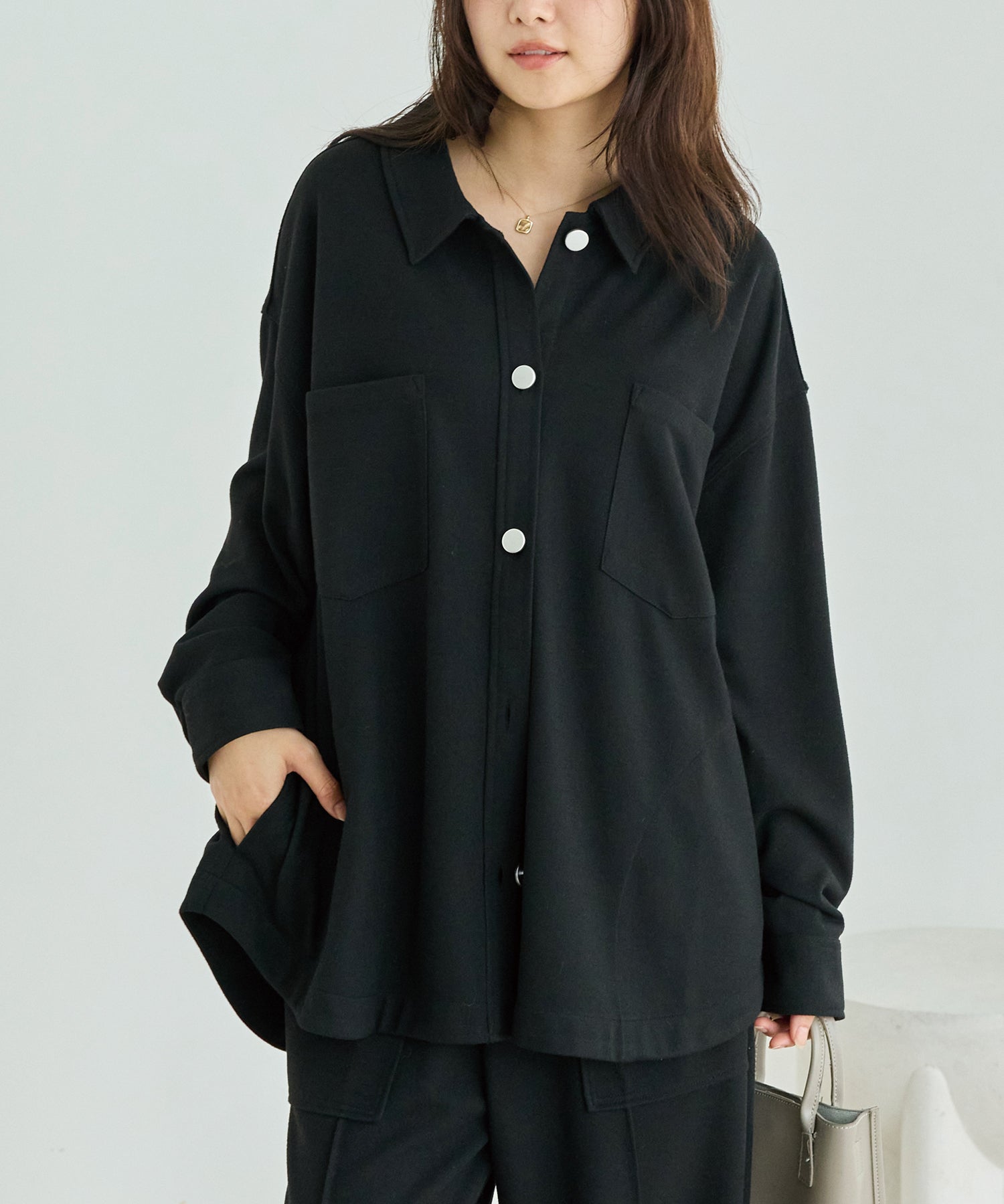 起毛カットソーシャツブルゾン