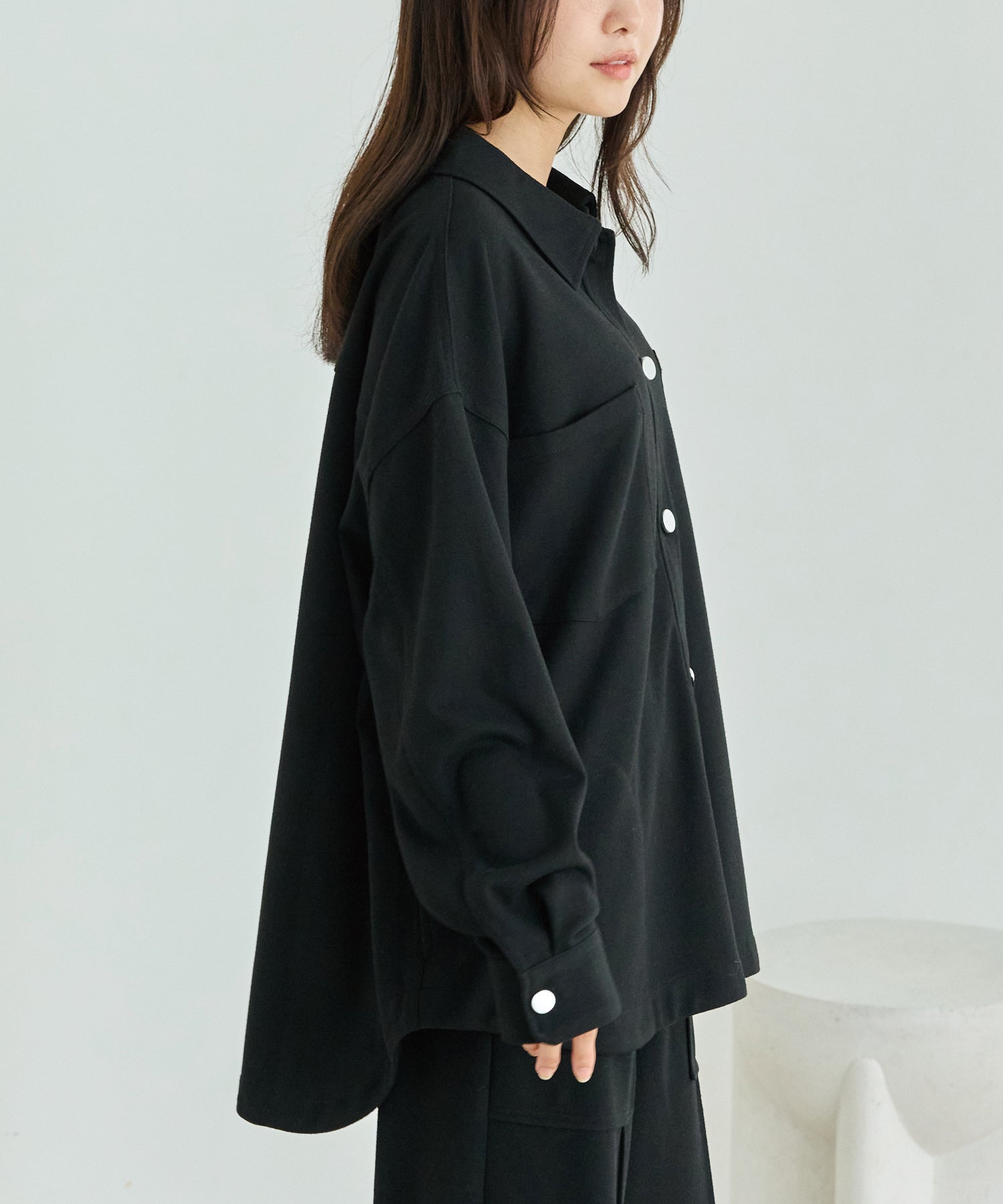 起毛カットソーシャツブルゾン