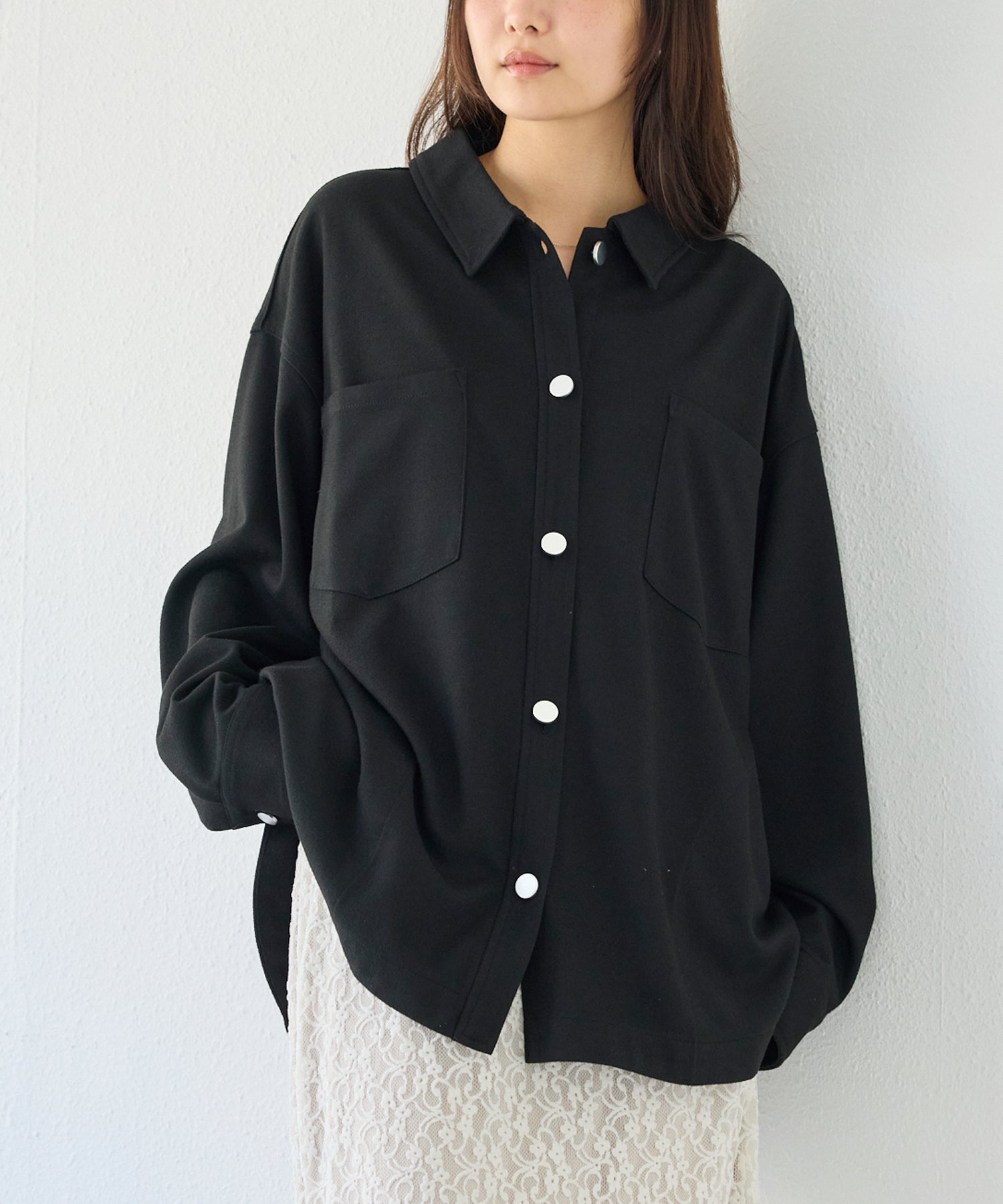 起毛カットソーシャツブルゾン