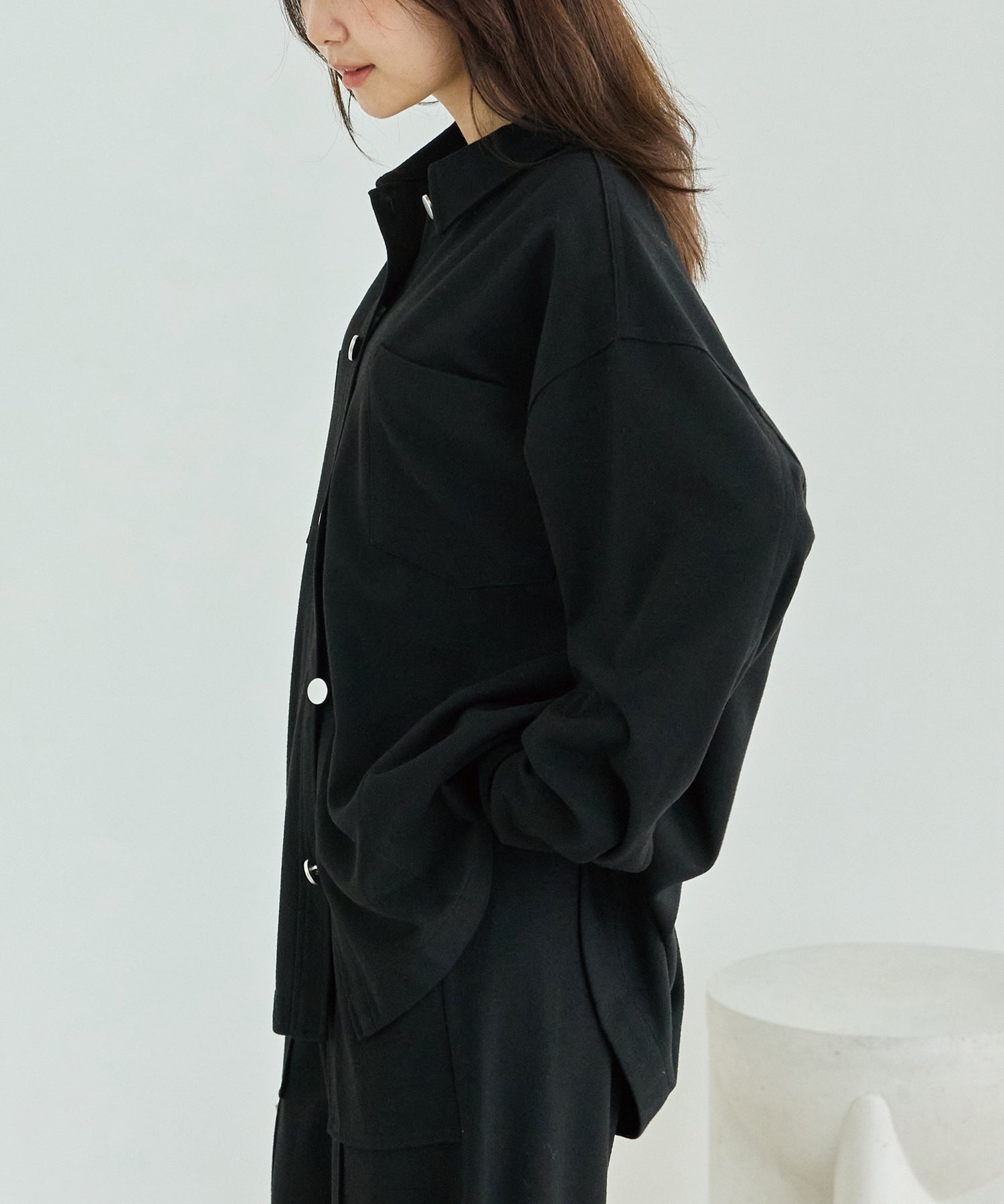 起毛カットソーシャツブルゾン