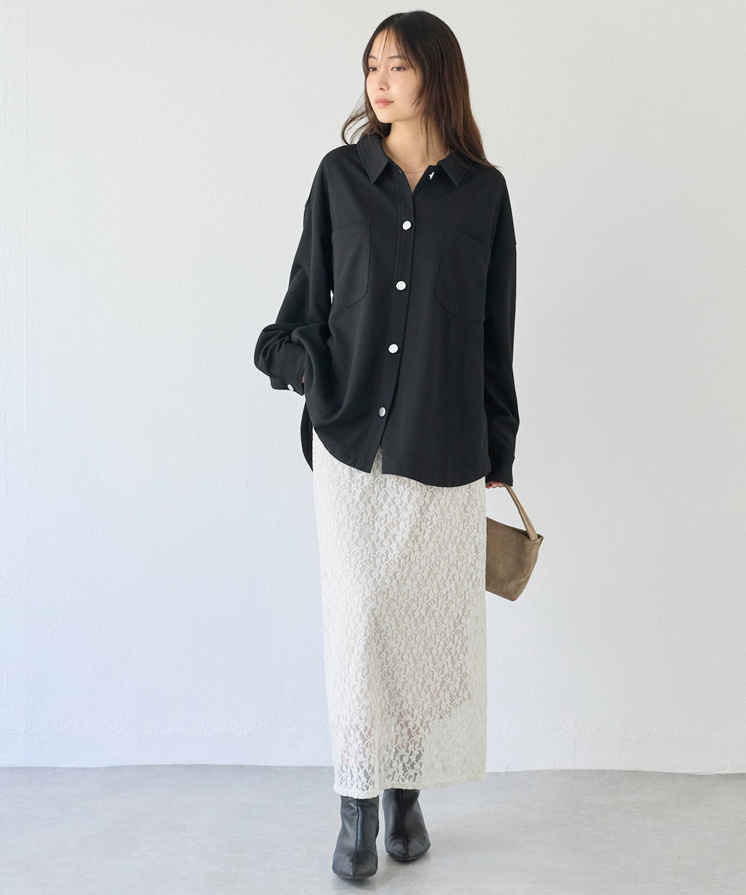 起毛カットソーシャツブルゾン